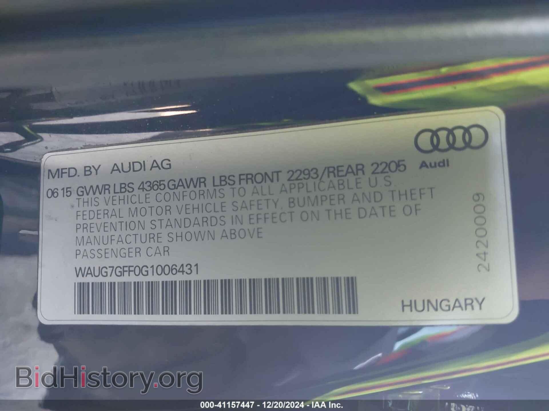 2016 AUDI A3 - VIN: WAUG7GFF0G1006431 - Фото 9