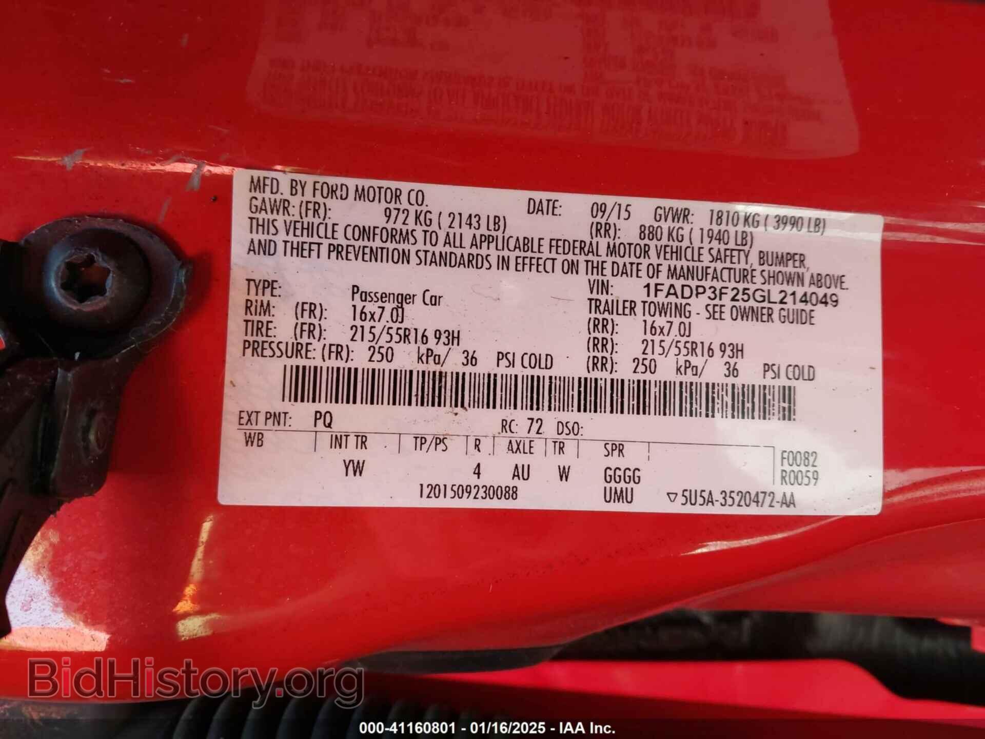 2016 FORD FOCUS - VIN: 1FADP3F25GL214049 - Photo 9