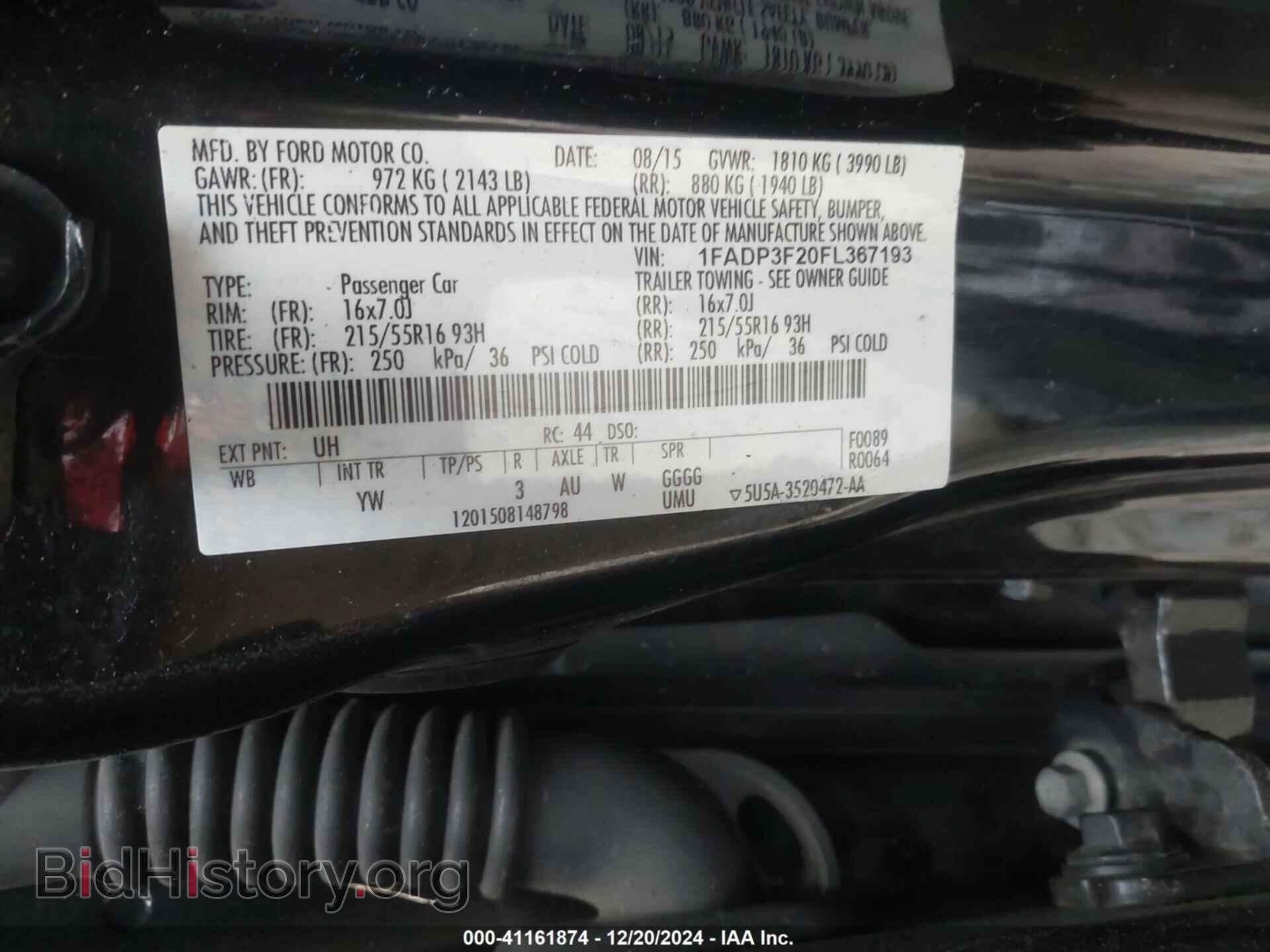 2015 FORD FOCUS - VIN: 1FADP3F20FL367193 - Фото 9