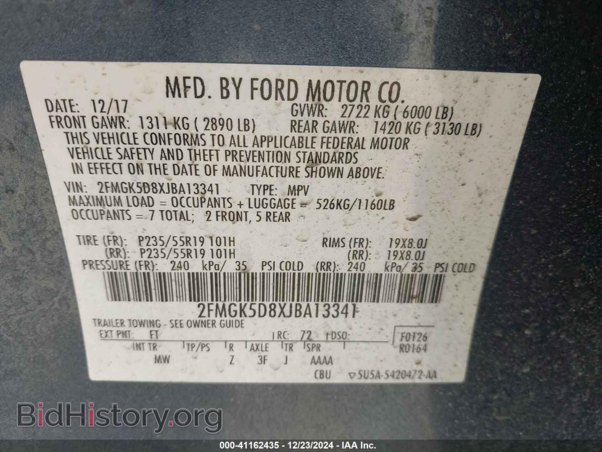 2018 FORD FLEX - VIN: 2FMGK5D8XJBA13341 - Photo 9