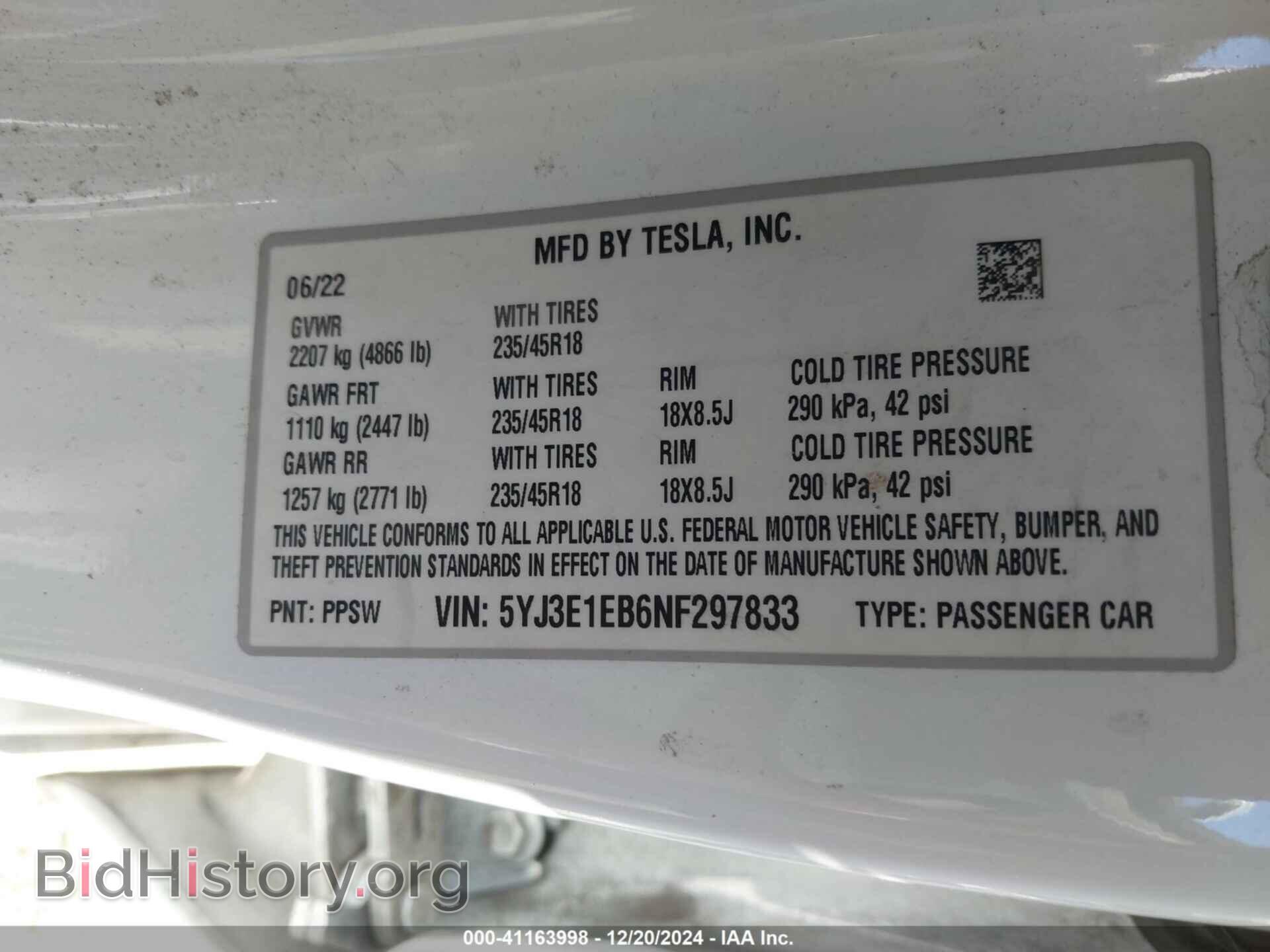 2022 TESLA MODEL 3 - VIN: 5YJ3E1EB6NF297833 - Photo 9