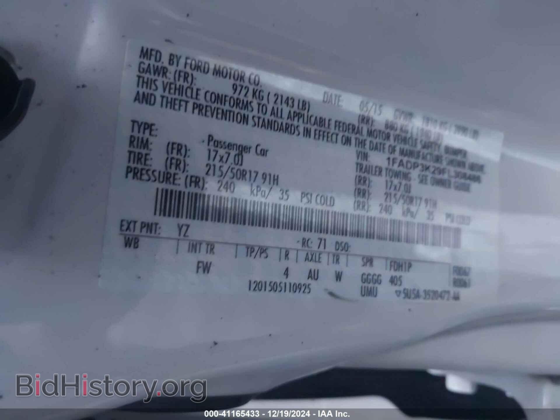 2015 FORD FOCUS - VIN: 1FADP3K29FL308486 - Фото 9