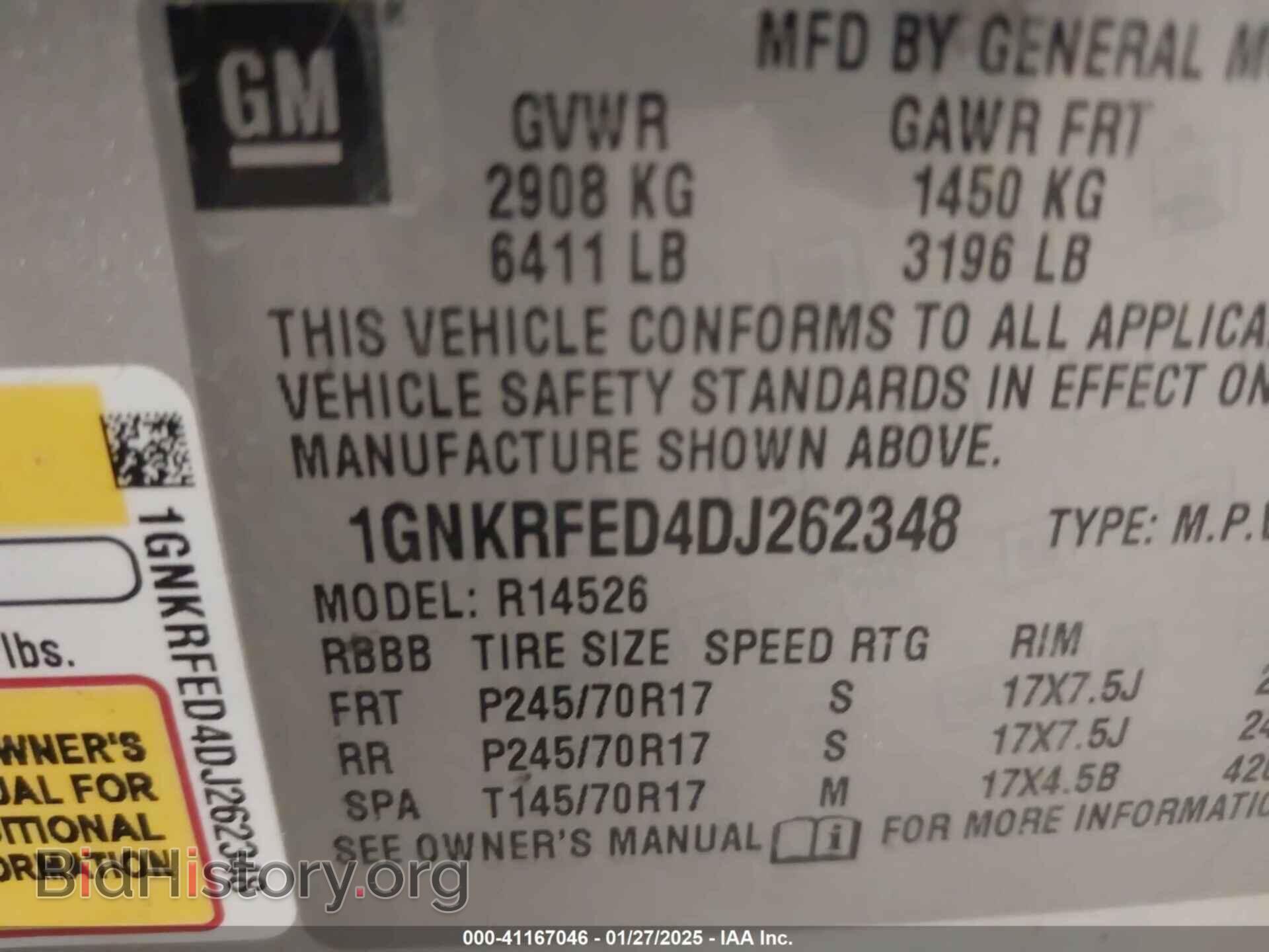 2013 CHEVROLET TRAVERSE - VIN: 1GNKRFED4DJ262348 - Фото 9