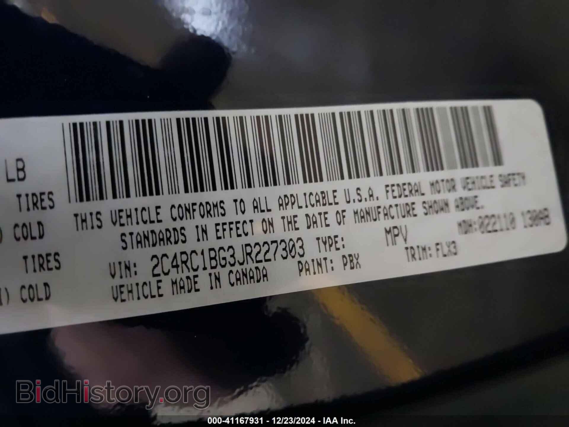 2018 CHRYSLER PACIFICA - VIN: 2C4RC1BG3JR227303 - Фото 9
