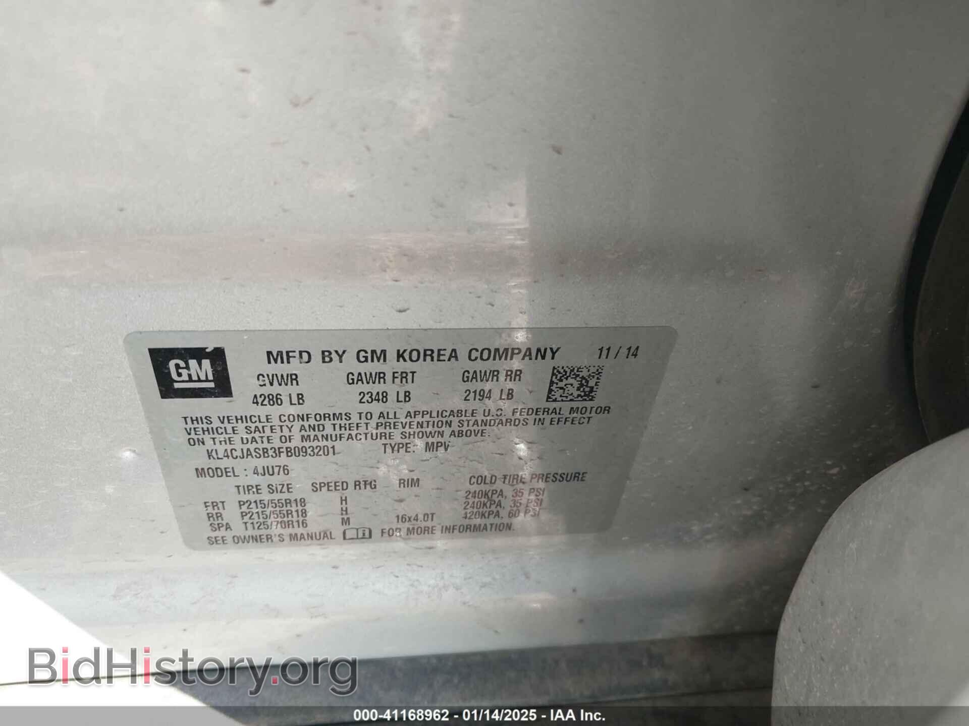 2015 BUICK ENCORE - VIN: KL4CJASB3FB093201 - Photo 9