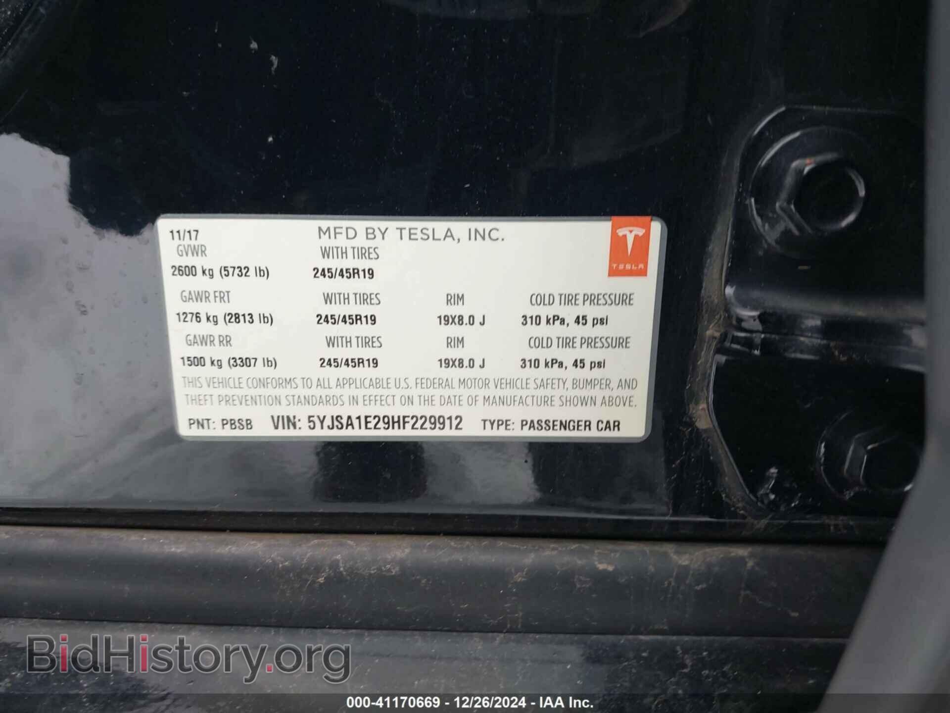 2017 TESLA MODEL S - VIN: 5YJSA1E29HF229912 - Photo 9