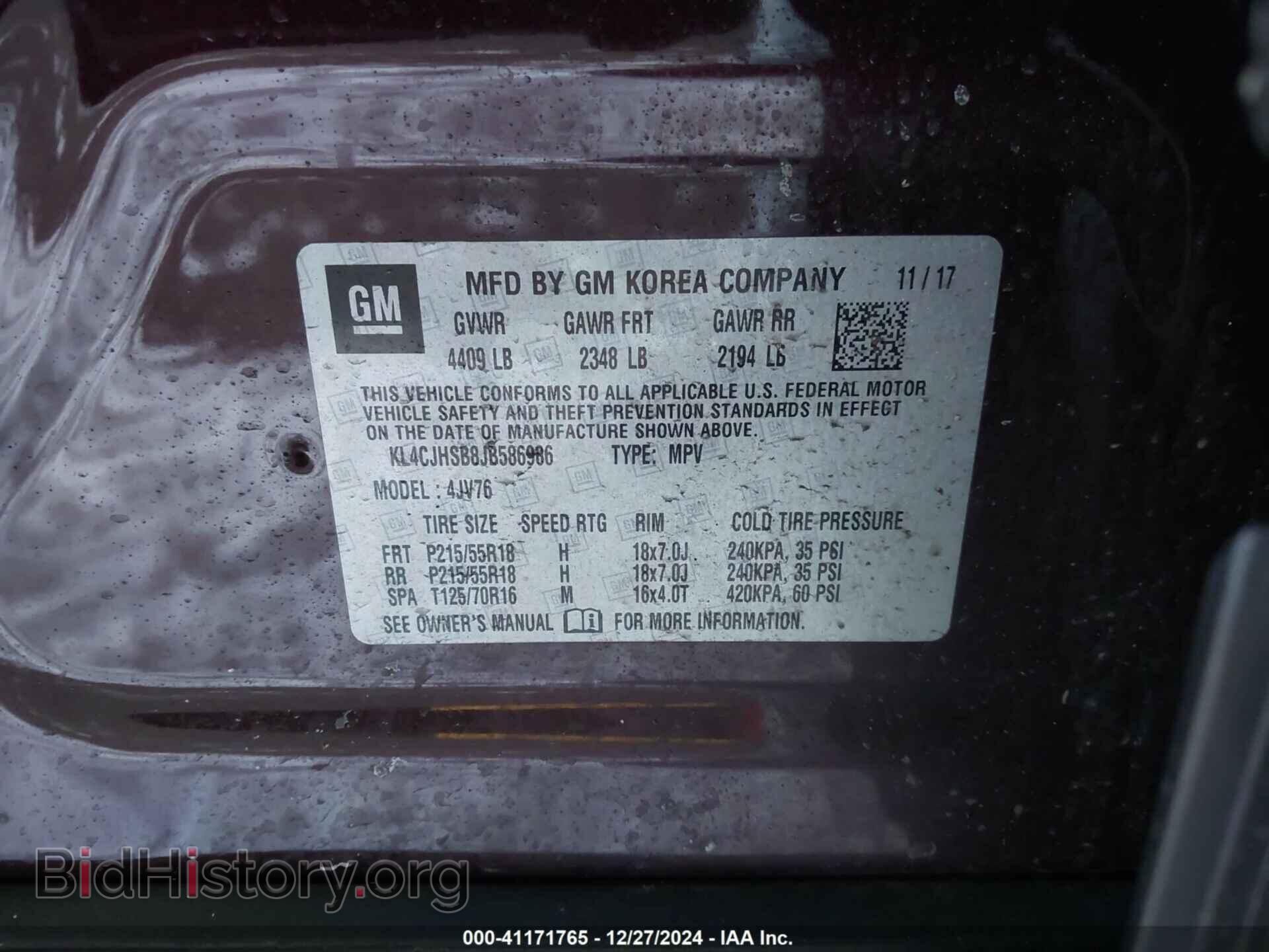 2018 BUICK ENCORE - VIN: KL4CJHSB8JB586986 - Фото 9