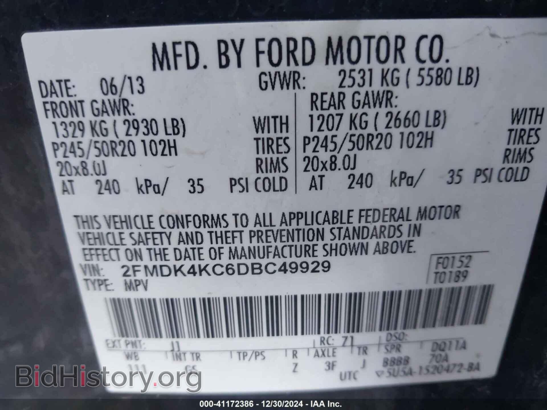 2013 FORD EDGE - VIN: 2FMDK4KC6DBC49929 - Photo 9
