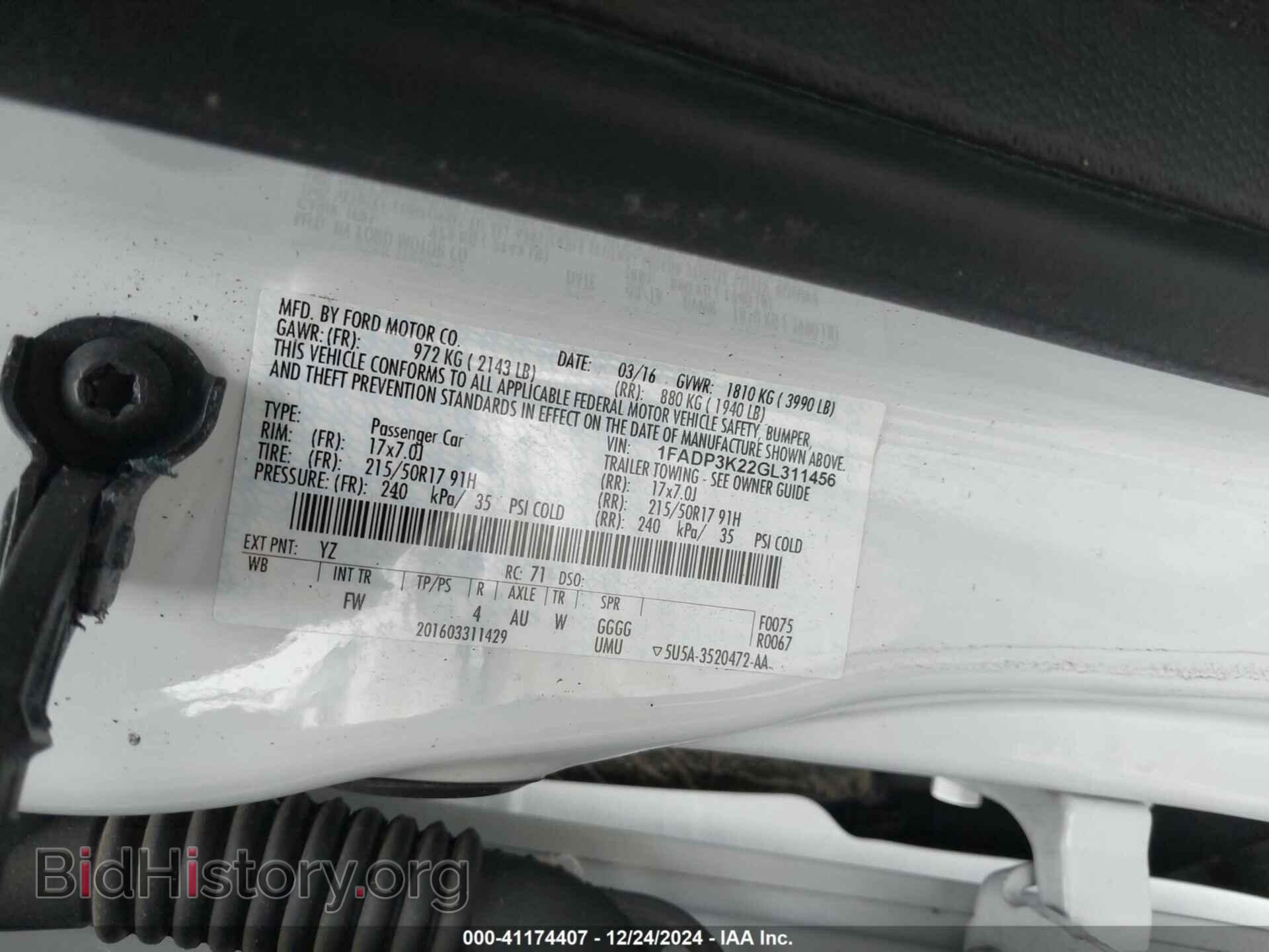 2016 FORD FOCUS - VIN: 1FADP3K22GL311456 - Photo 9