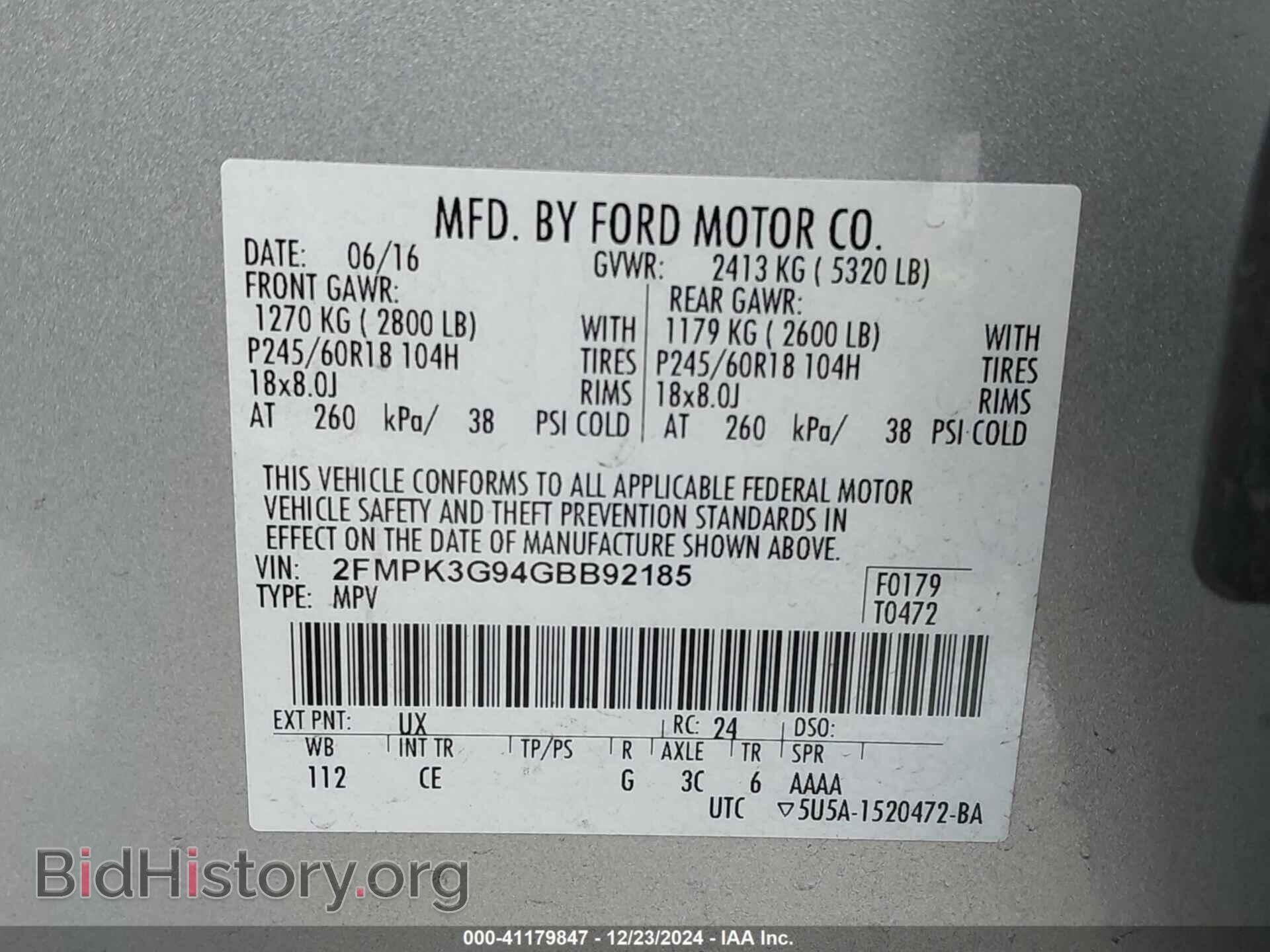 2016 FORD EDGE - VIN: 2FMPK3G94GBB92185 - Photo 9