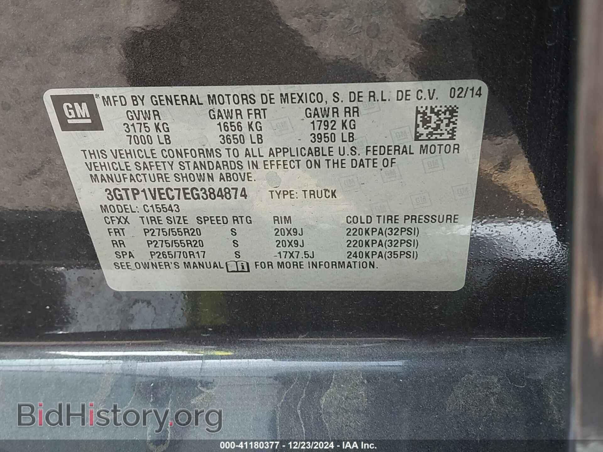 2014 GMC SIERRA - VIN: 3GTP1VEC7EG384874 - Photo 9