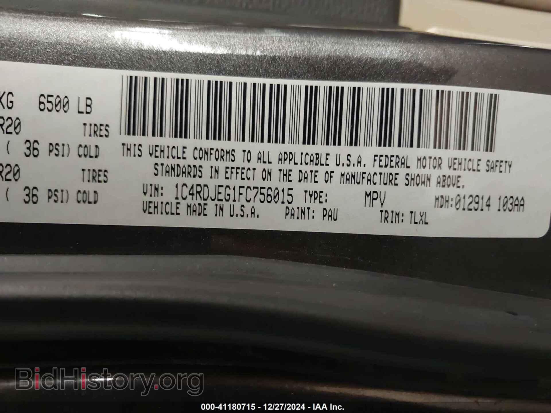 2015 DODGE DURANGO - VIN: 1C4RDJEG1FC756015 - Photo 9
