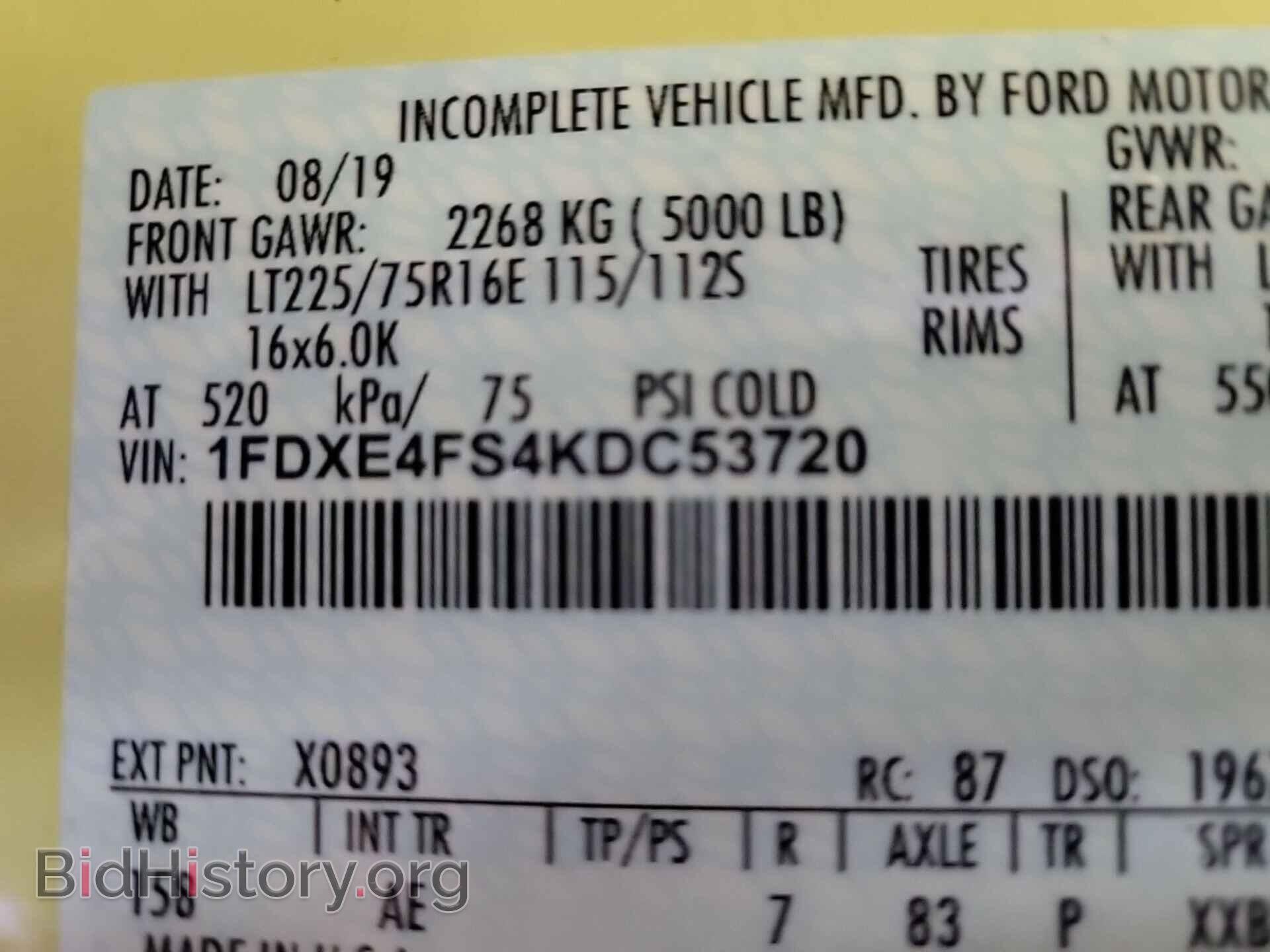 2019 FORD E-450 CUTAWAY - VIN: 1FDXE4FS4KDC53720 - Фото 23