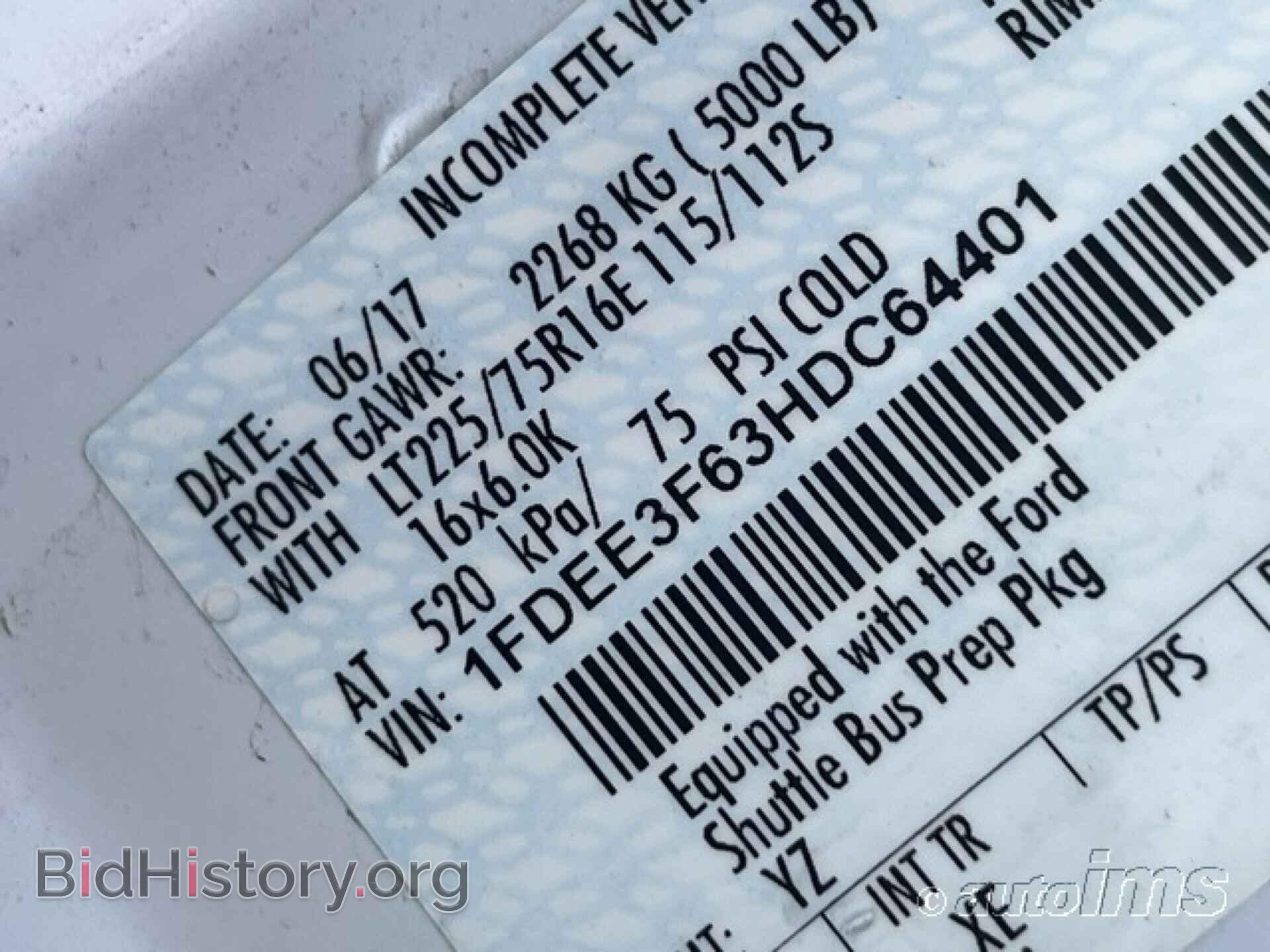 2017 FORD E-350 CUTAWAY - VIN: 1FDEE3F63HDC64401 - Фото 2