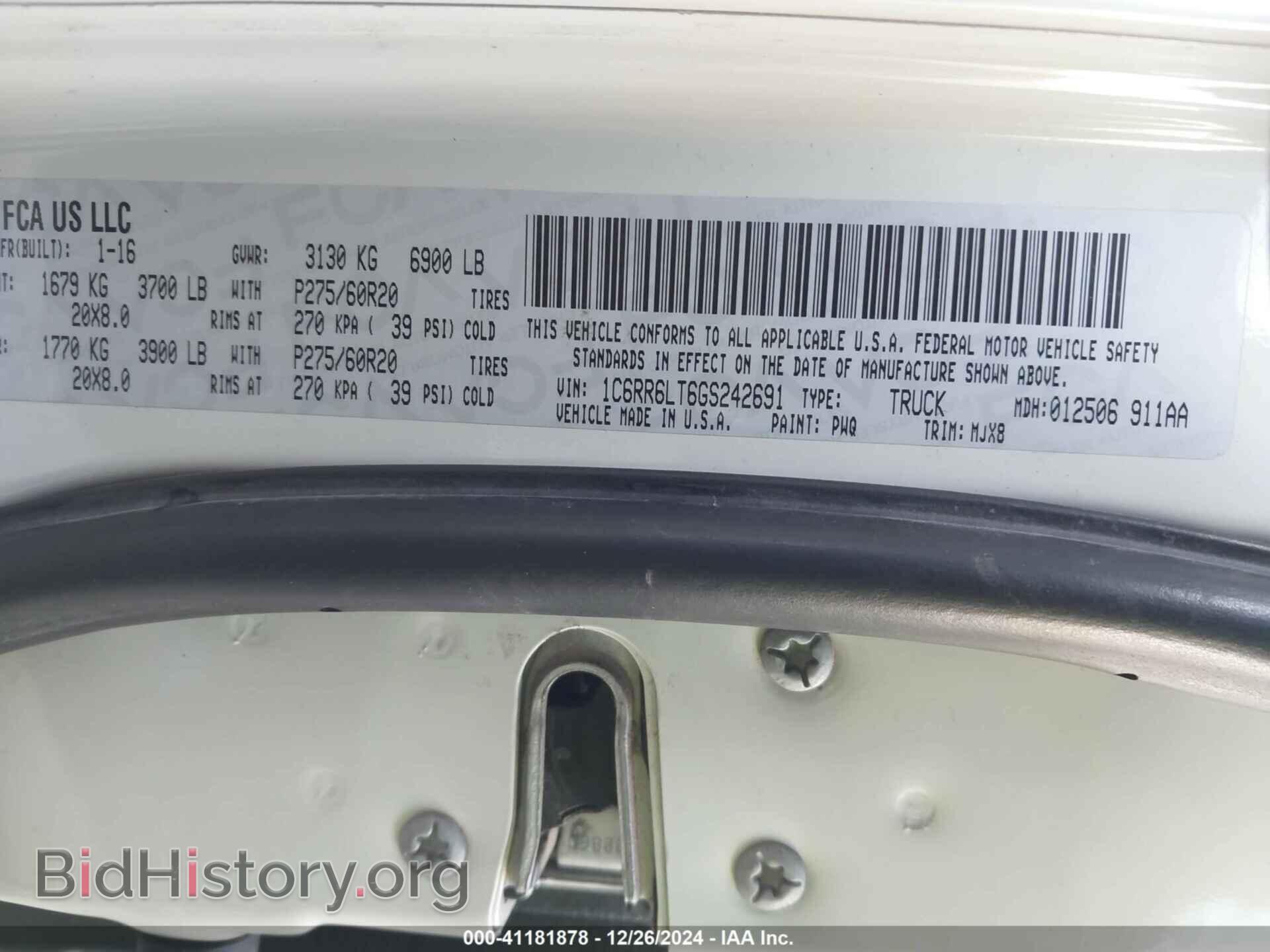 2016 RAM 1500 - VIN: 1C6RR6LT6GS242691 - Фото 9