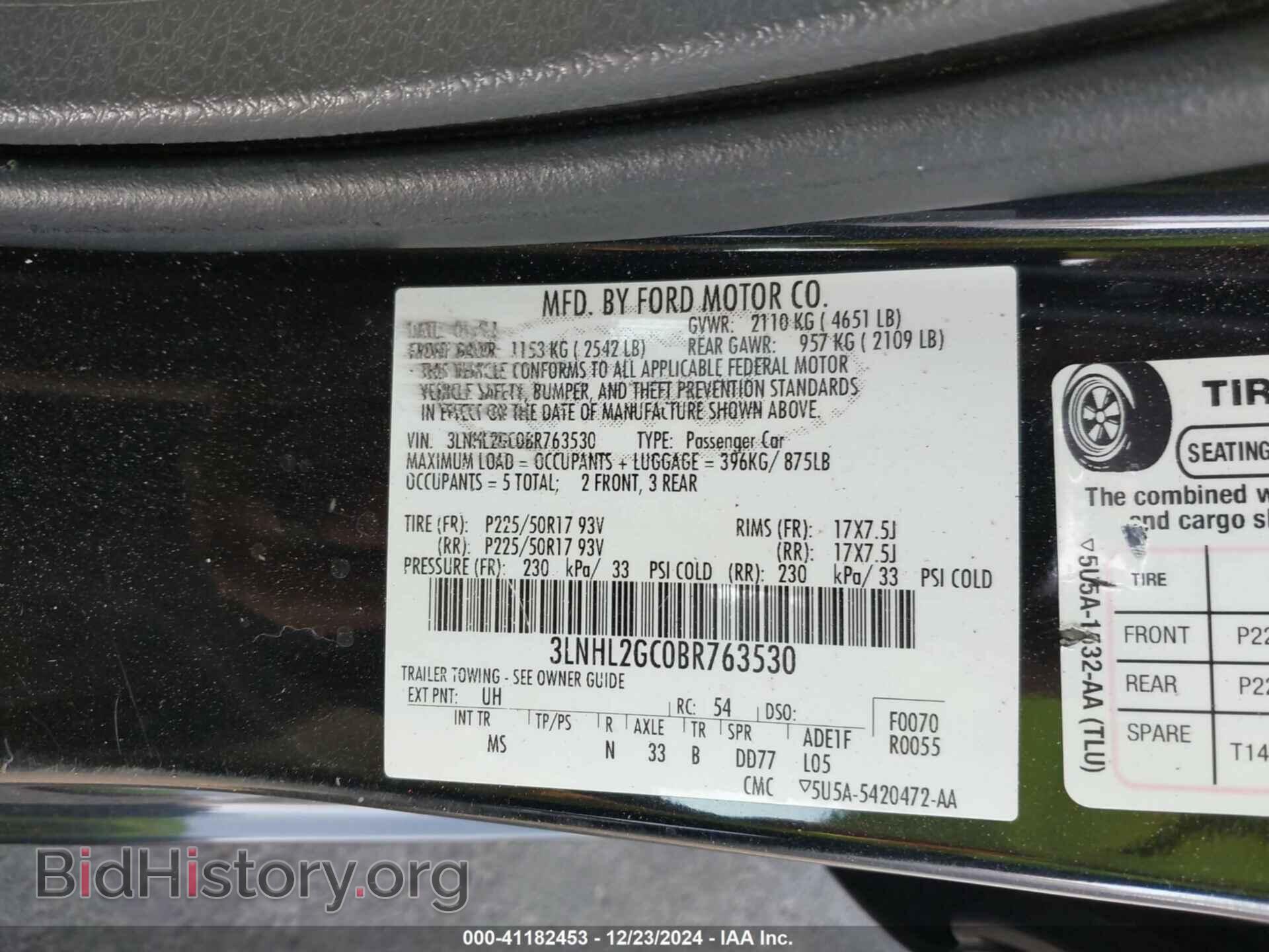 2011 LINCOLN MKZ - VIN: 3LNHL2GC0BR763530 - Фото 9