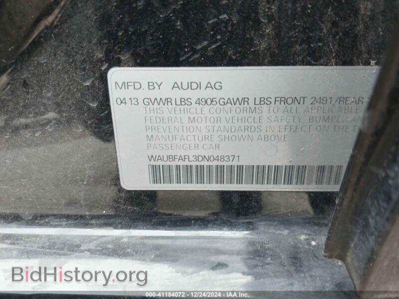 2013 Audi A4 (VIN WAUBFAFL3DN048371) — photo 9 of 10