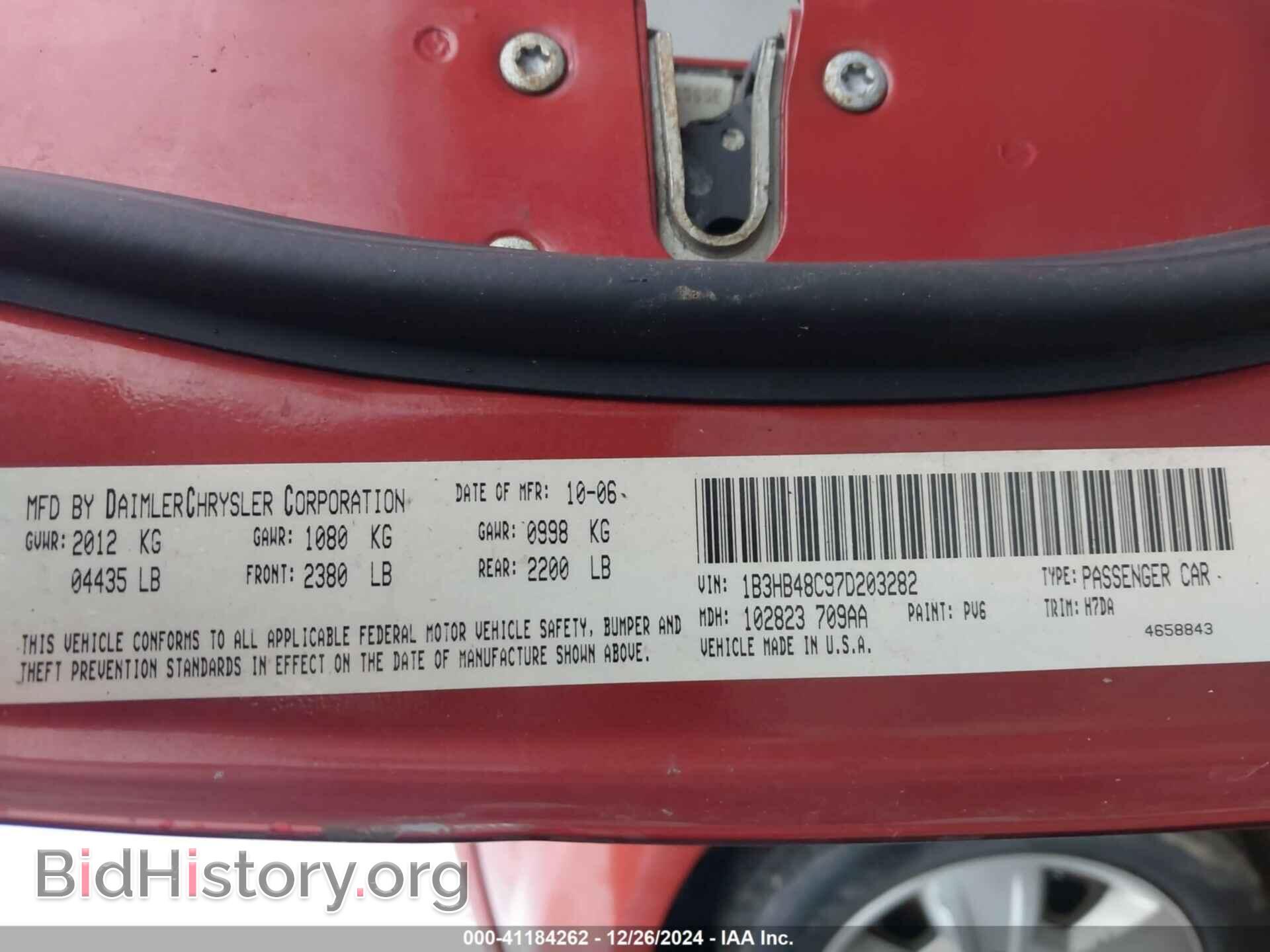 2007 DODGE CALIBER - VIN: 1B3HB48C97D203282 - Photo 9