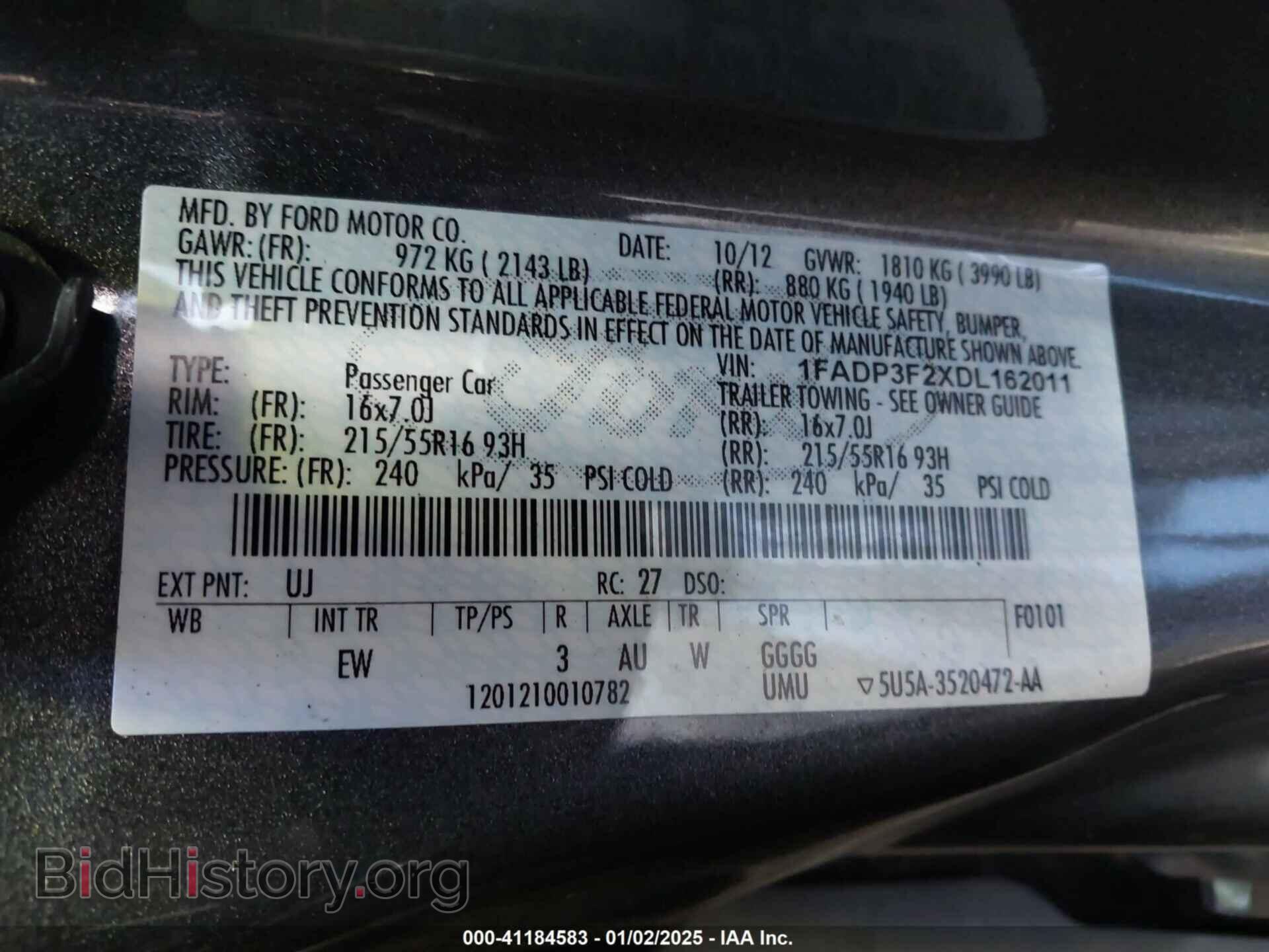2013 FORD FOCUS - VIN: 1FADP3F2XDL162011 - Фото 9