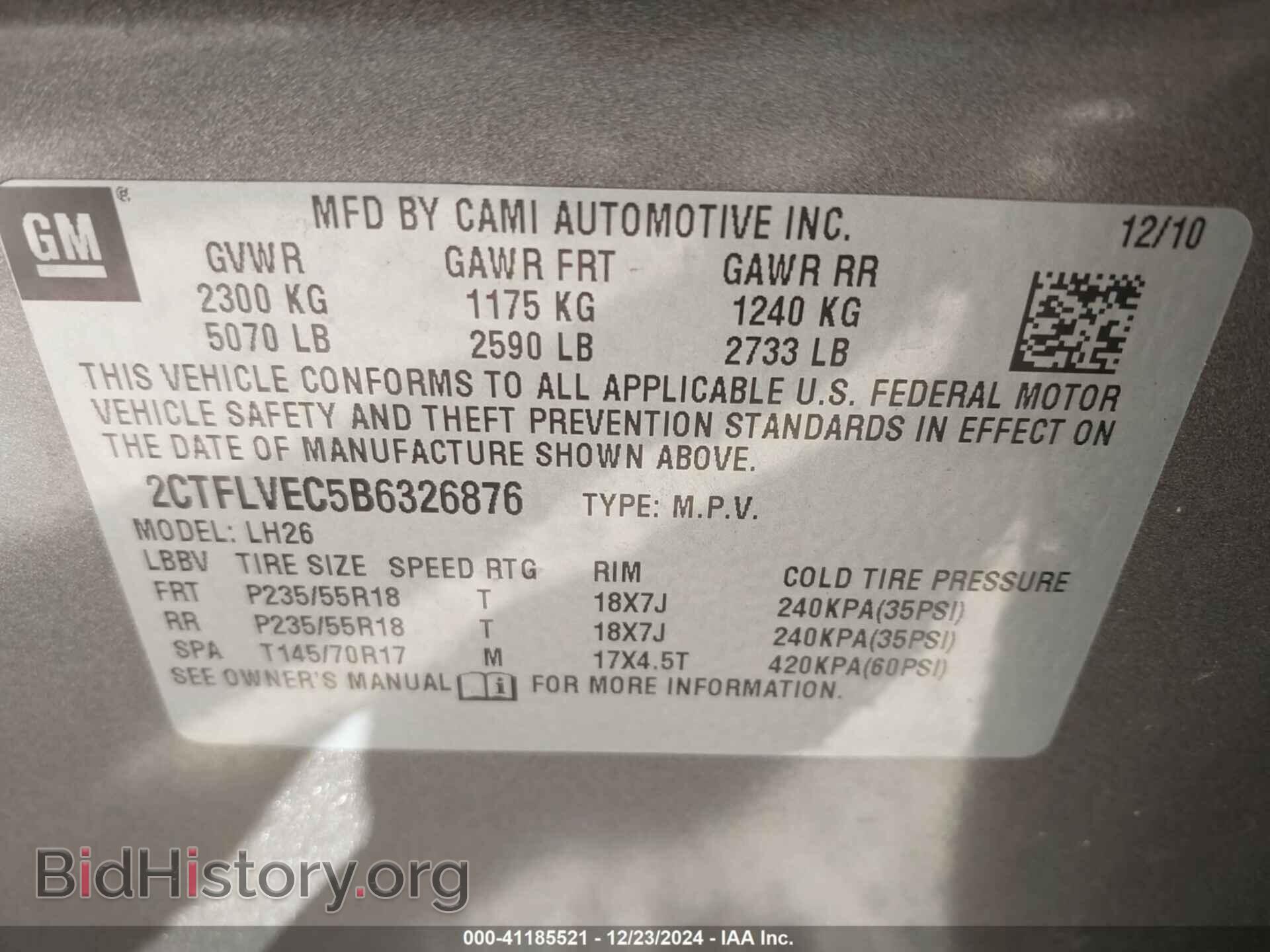2011 GMC TERRAIN - VIN: 2CTFLVEC5B6326876 - Photo 9