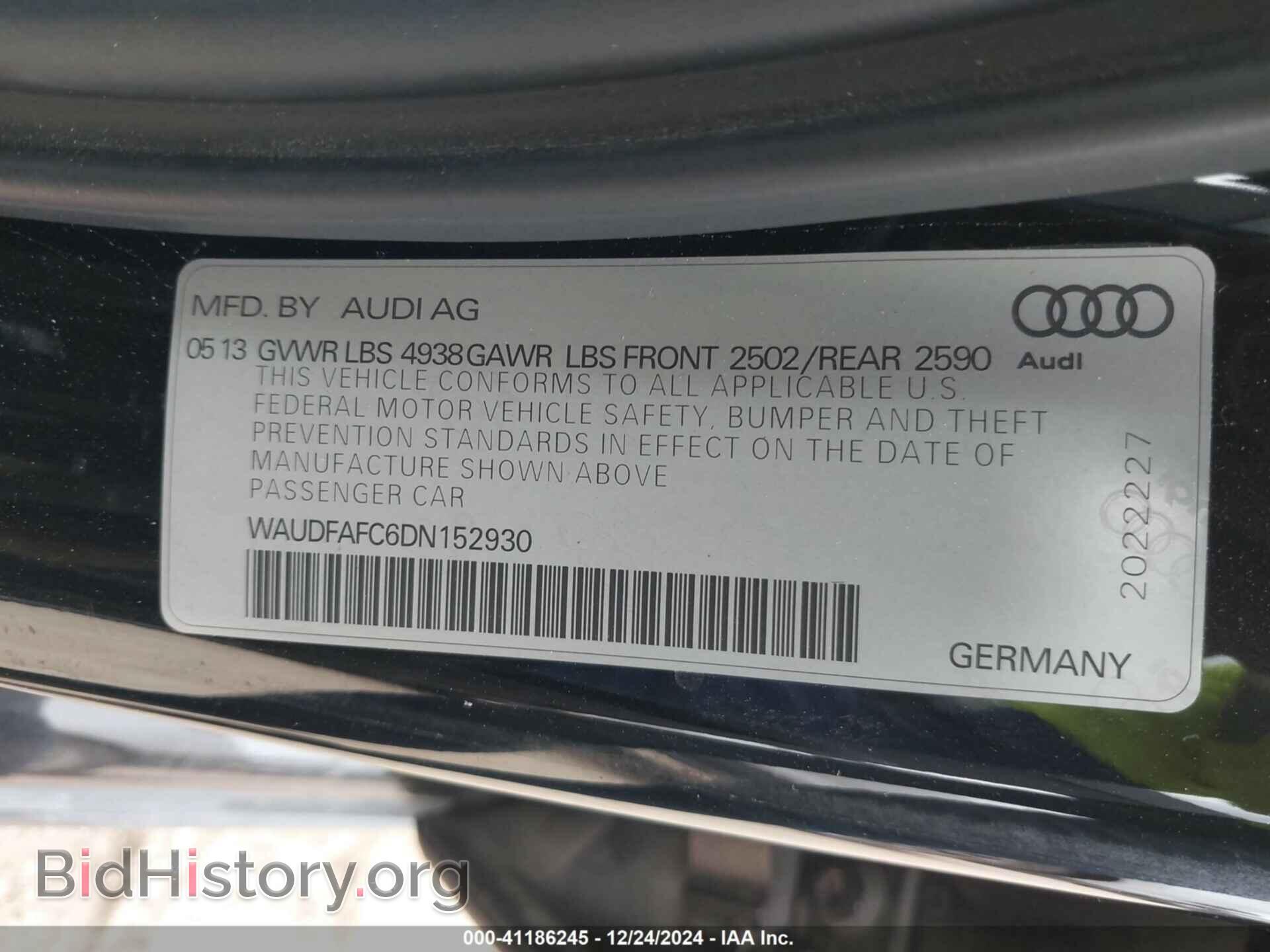 2013 AUDI A6 - VIN: WAUDFAFC6DN152930 - Фото 9