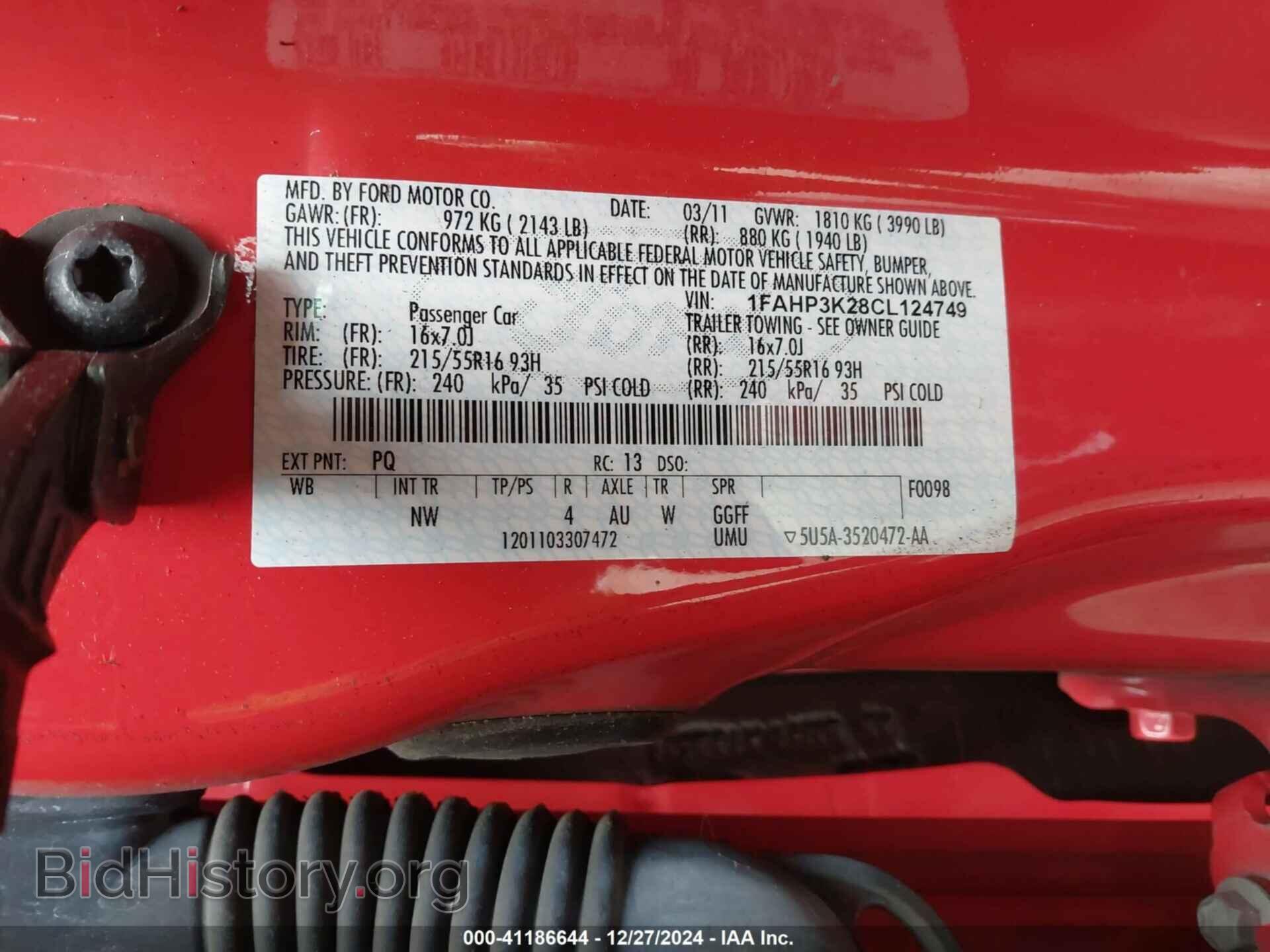 2012 FORD FOCUS - VIN: 1FAHP3K28CL124749 - Photo 9