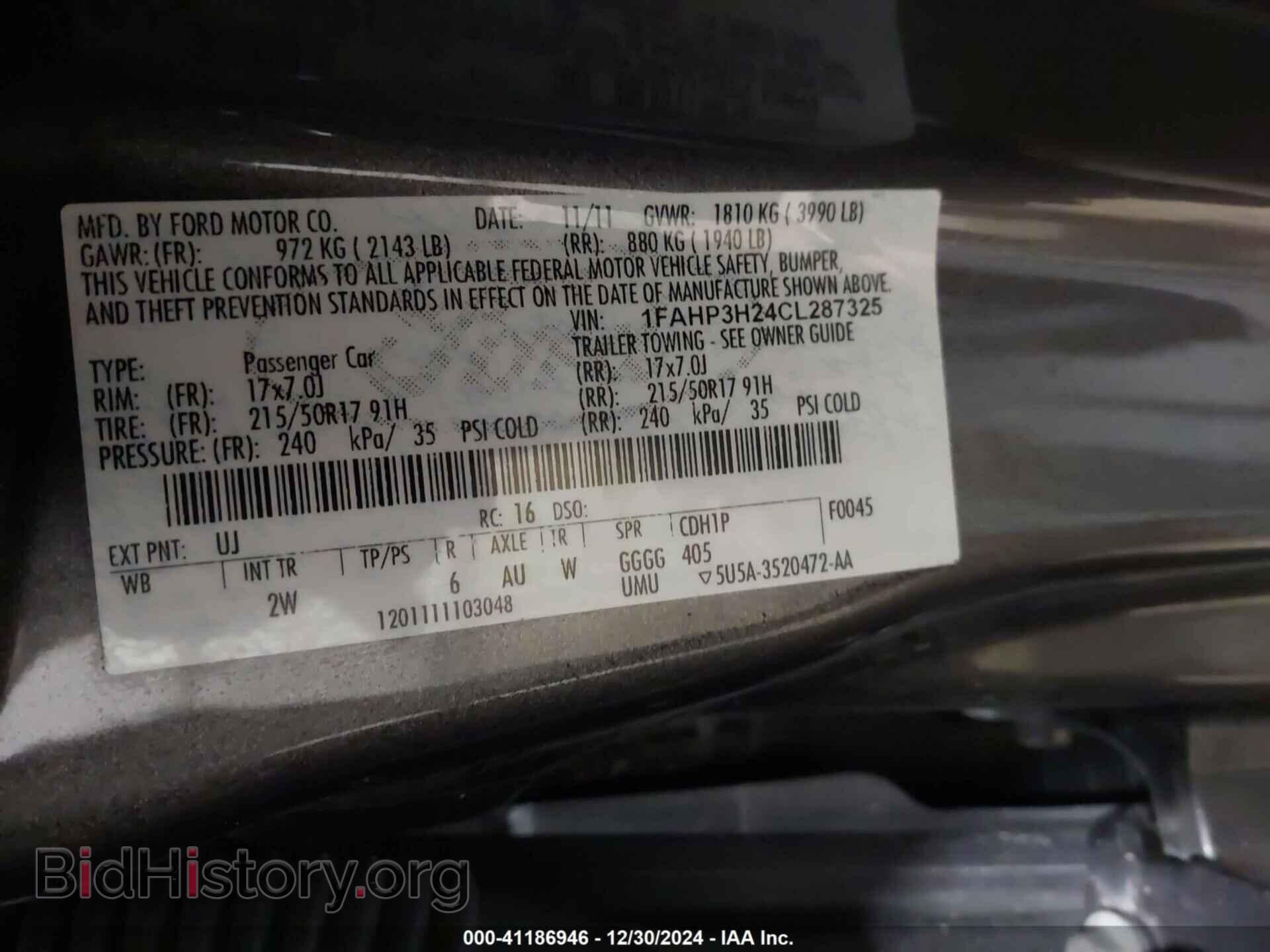 2012 FORD FOCUS - VIN: 1FAHP3H24CL287325 - Photo 9