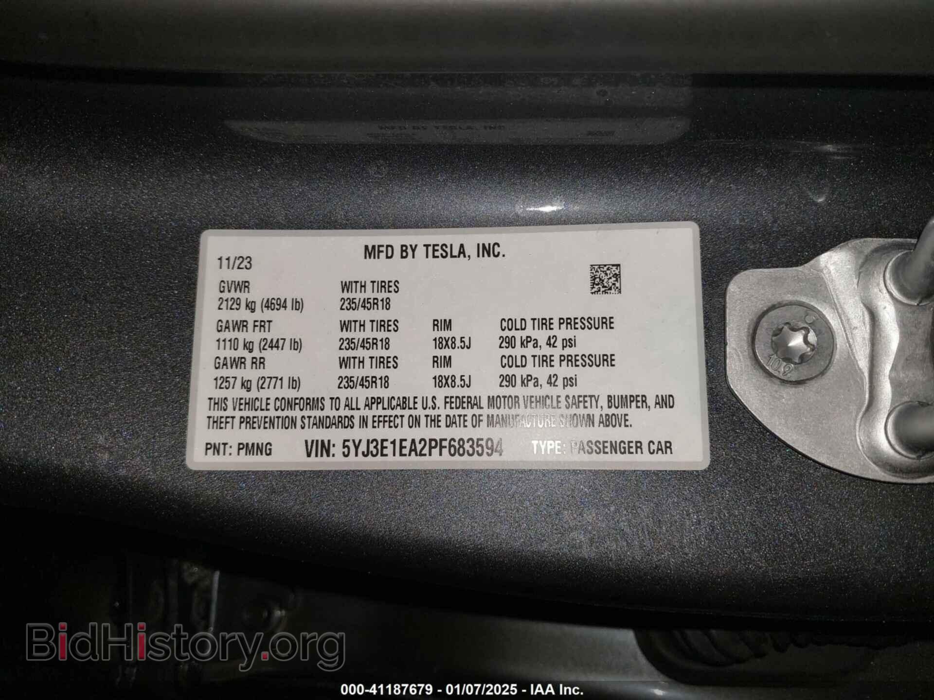 2023 TESLA MODEL 3 - VIN: 5YJ3E1EA2PF683594 - Фото 9