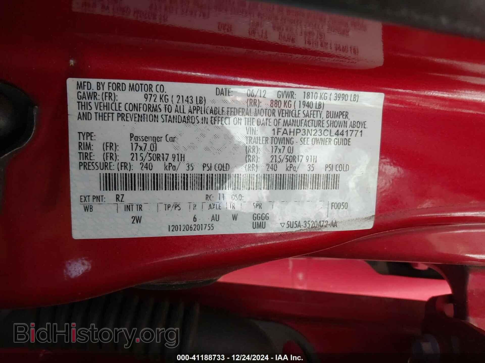 2012 FORD FOCUS - VIN: 1FAHP3N23CL441771 - Фото 9