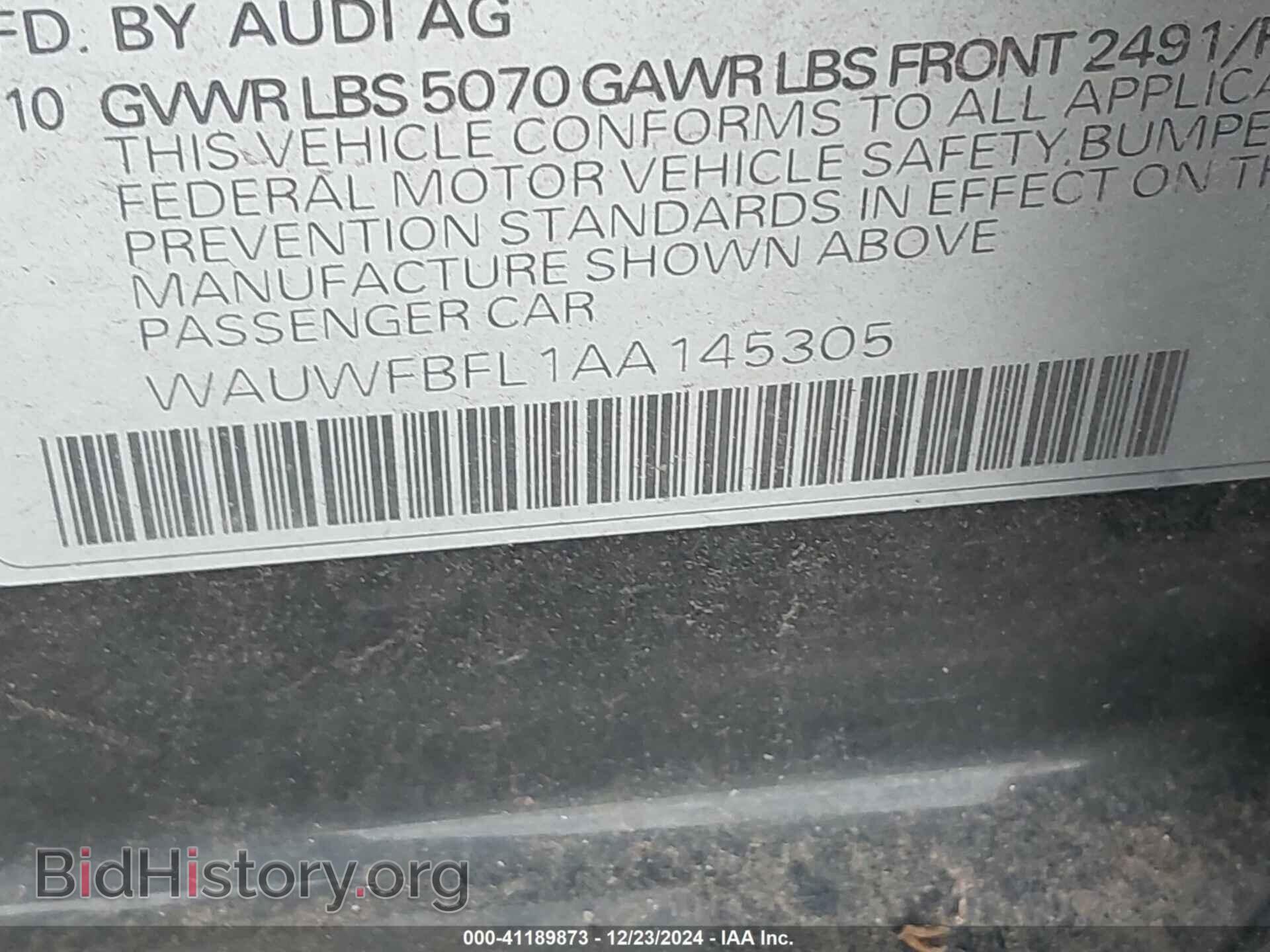 2010 AUDI A4 - VIN: WAUWFBFL1AA145305 - Photo 9
