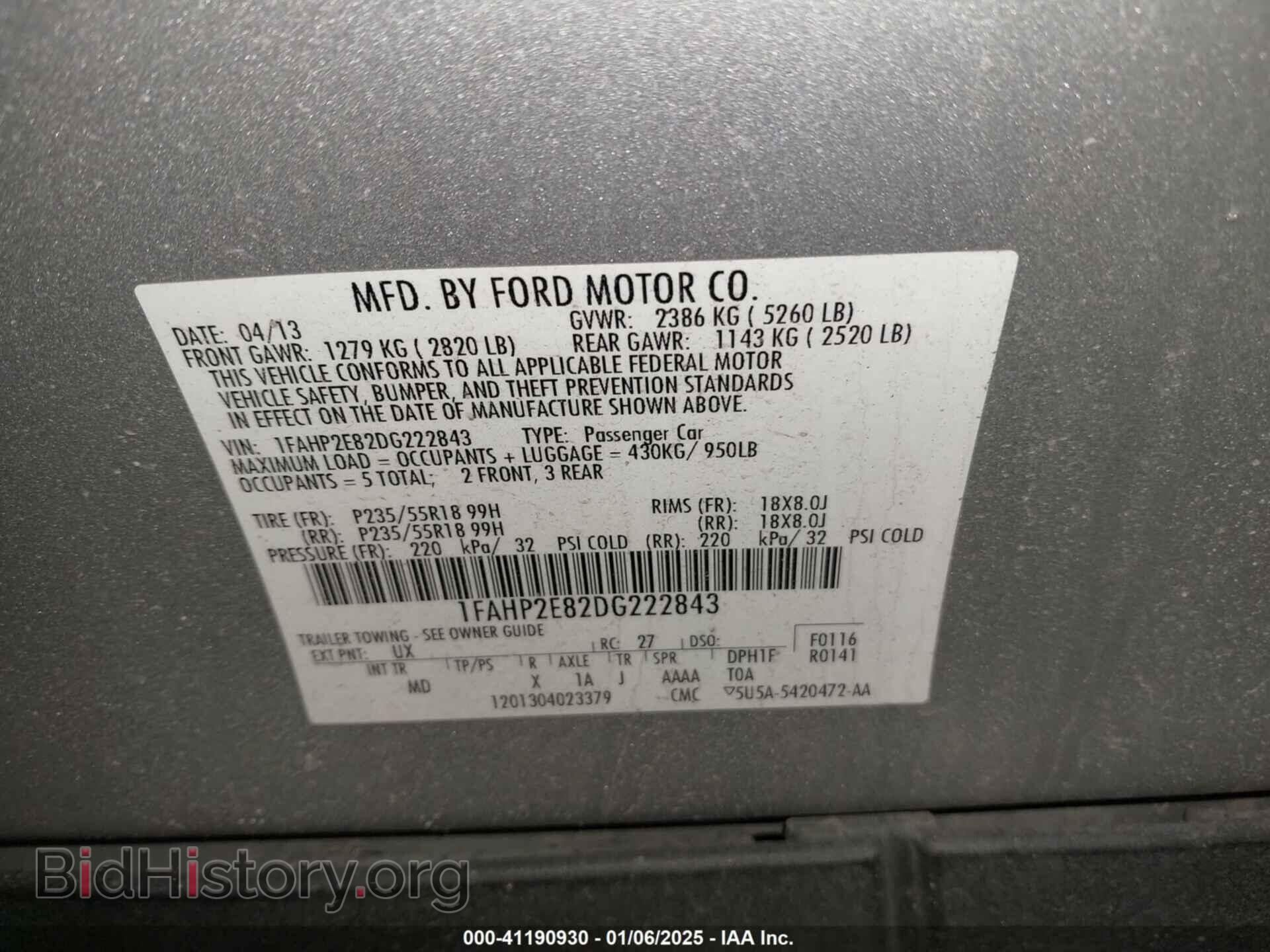 2013 FORD TAURUS - VIN: 1FAHP2E82DG222843 - Photo 9