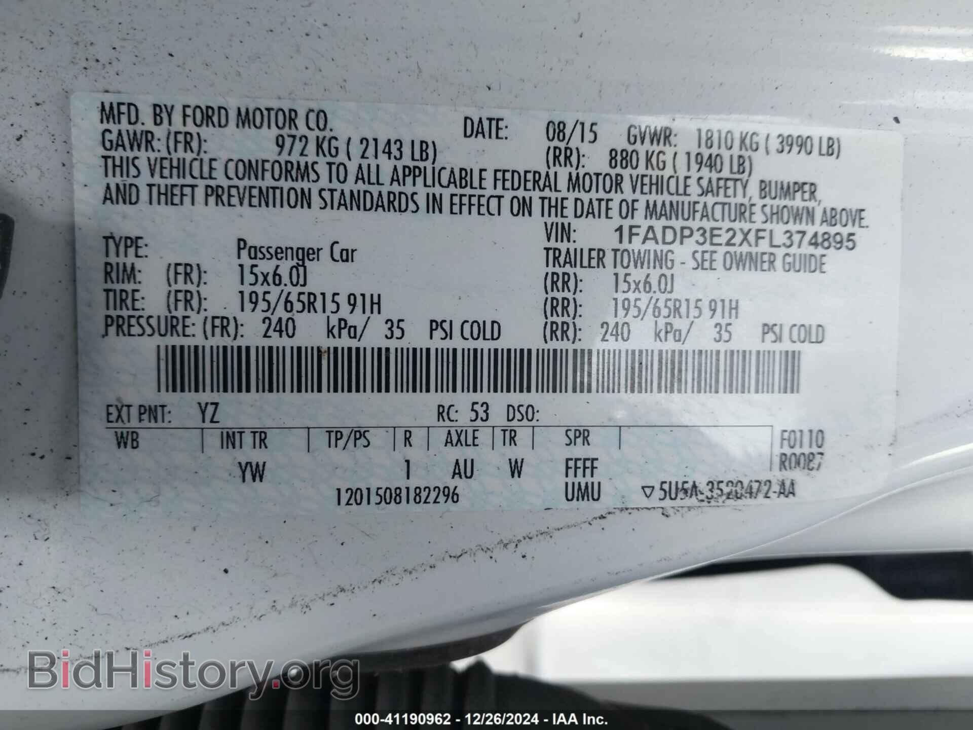 2015 FORD FOCUS - VIN: 1FADP3E2XFL374895 - Photo 9