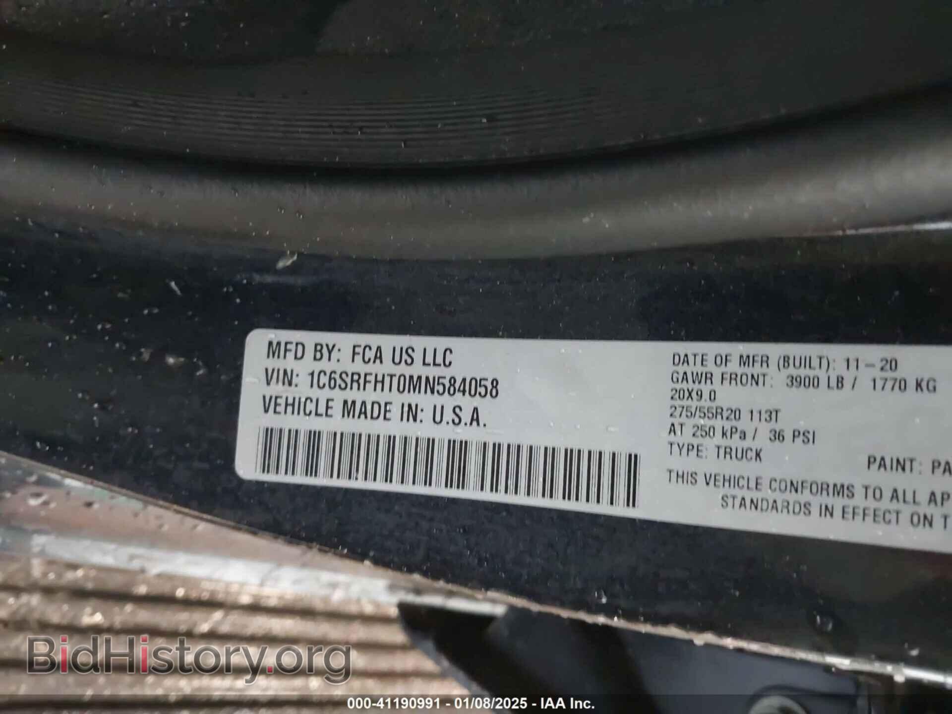 2021 RAM 1500 - VIN: 1C6SRFHT0MN584058 - Фото 9