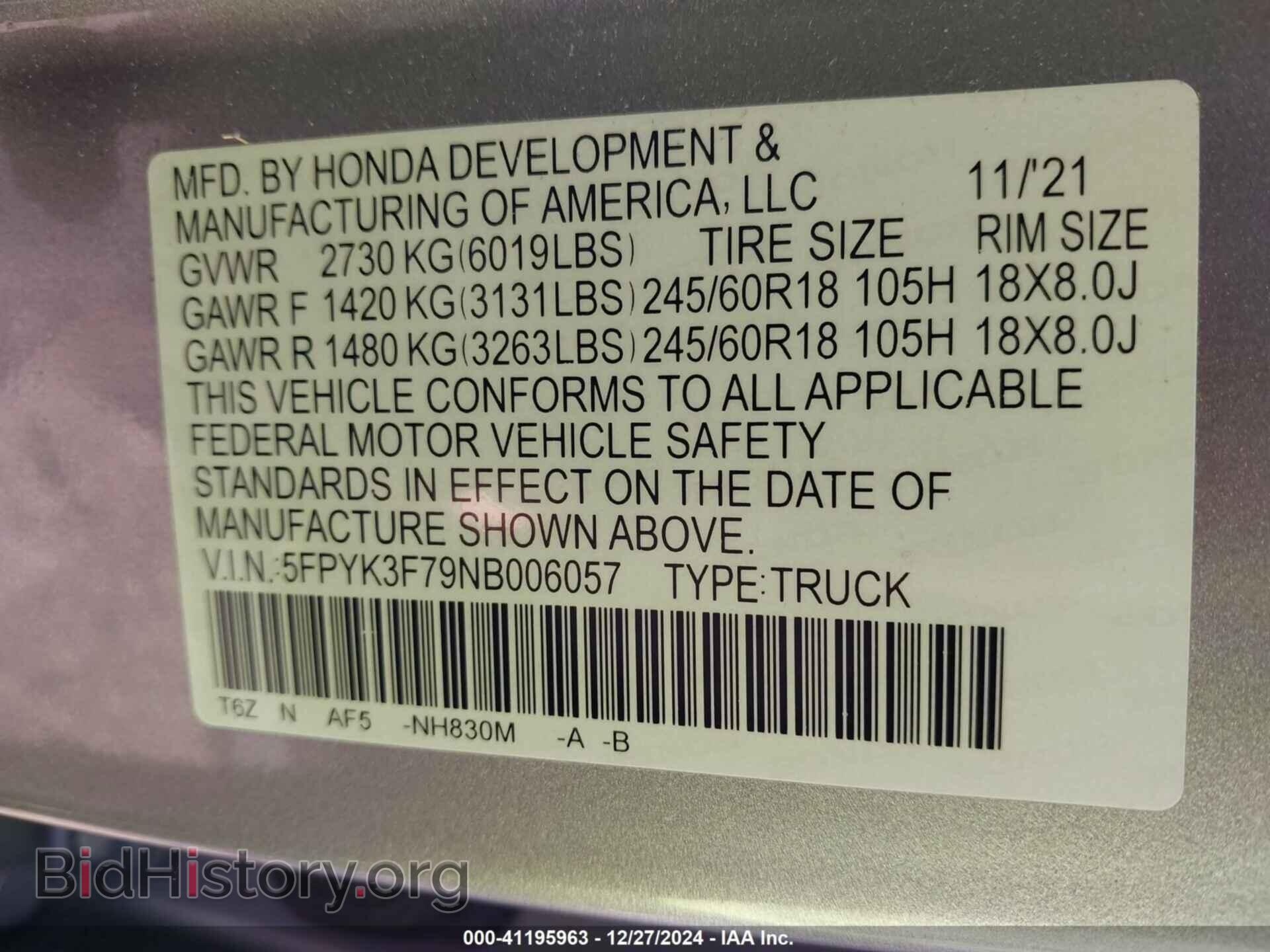 2022 HONDA RIDGELINE - VIN: 5FPYK3F79NB006057 - Фото 9