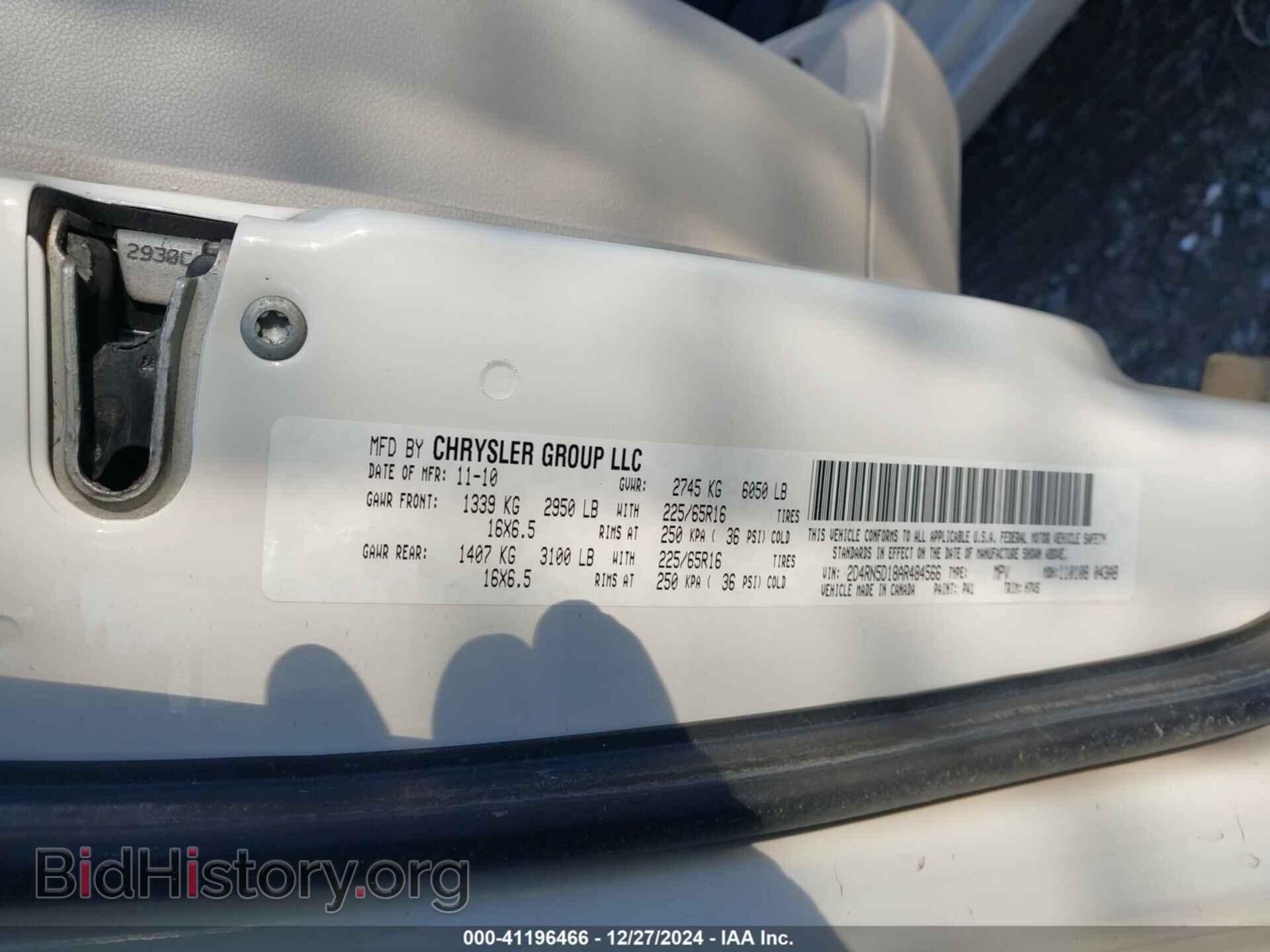 2010 DODGE GRAND CARAVAN - VIN: 2D4RN5D18AR484566 - Фото 9