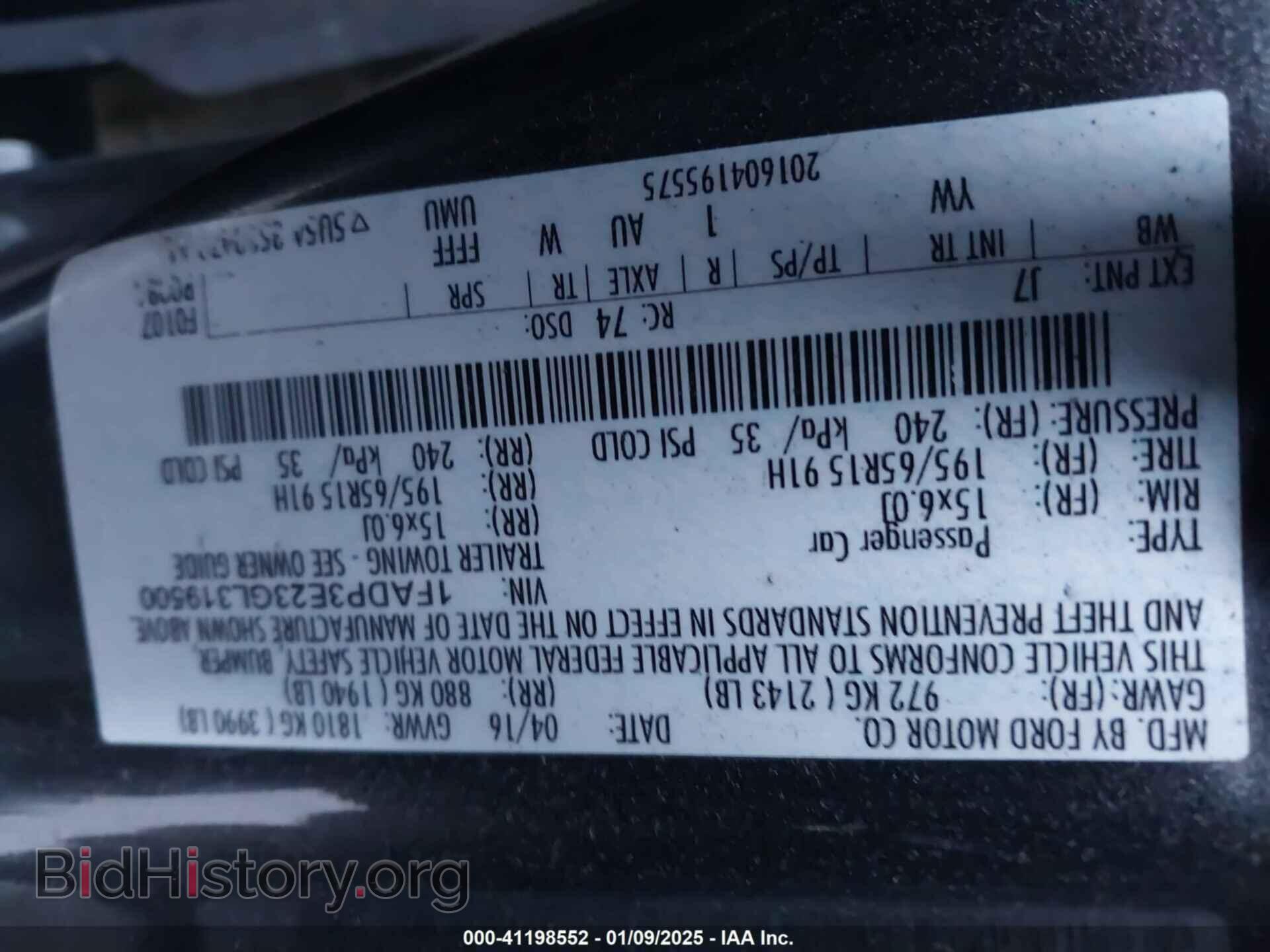 2016 FORD FOCUS - VIN: 1FADP3E23GL319500 - Photo 9