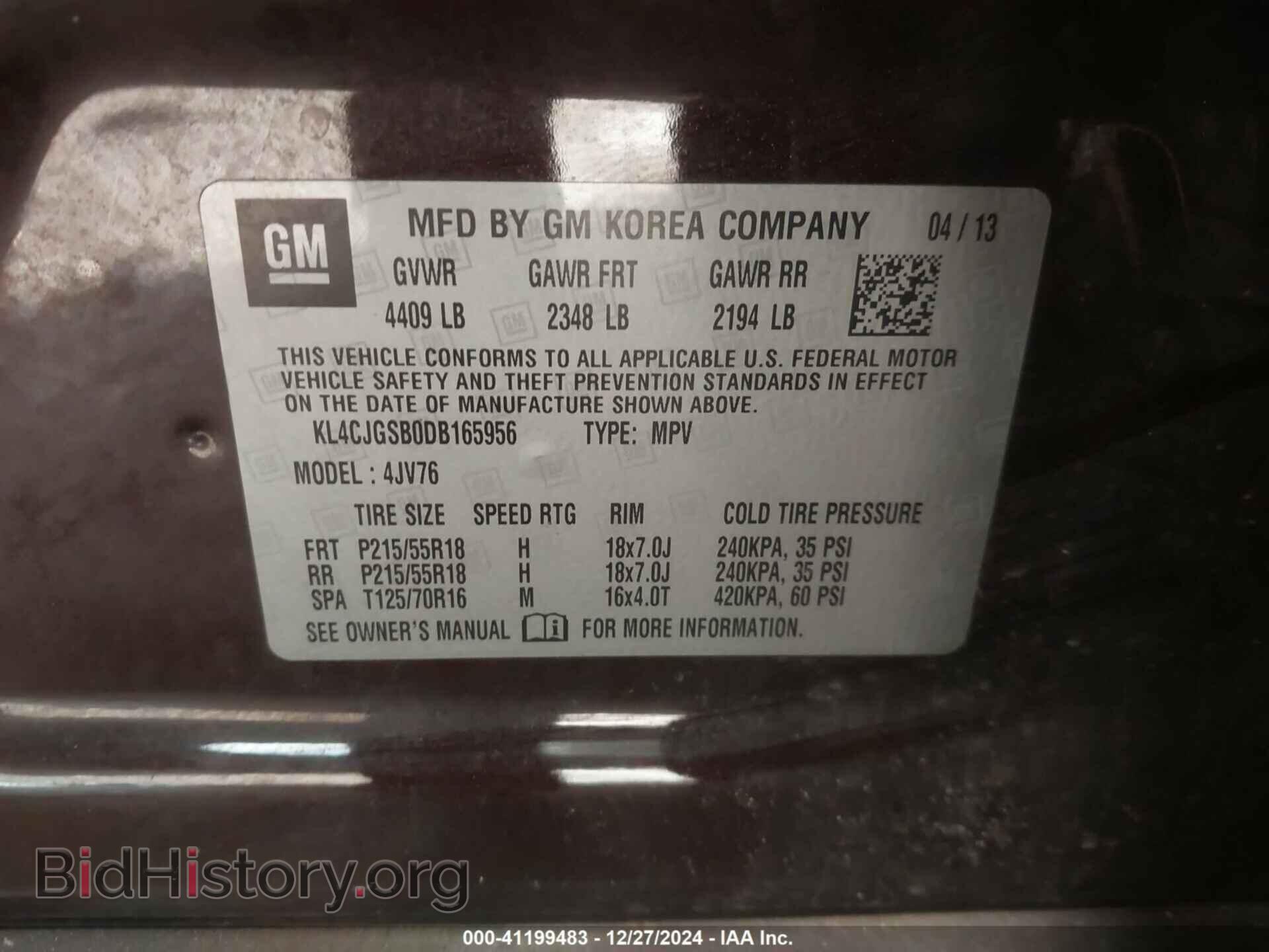 2013 BUICK ENCORE - VIN: KL4CJGSB0DB165956 - Photo 9