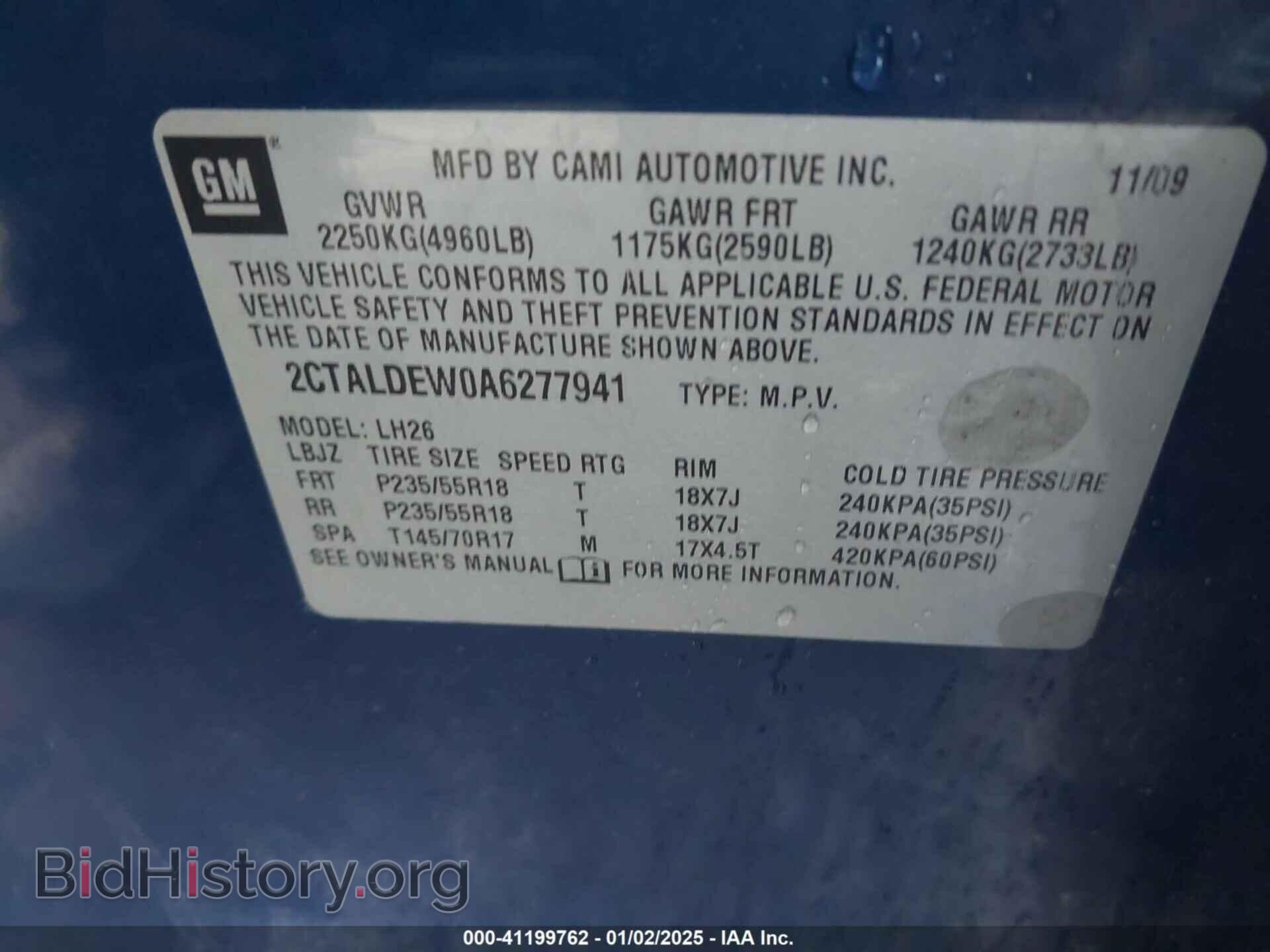 2010 GMC TERRAIN - VIN: 2CTALDEW0A6277941 - Photo 9