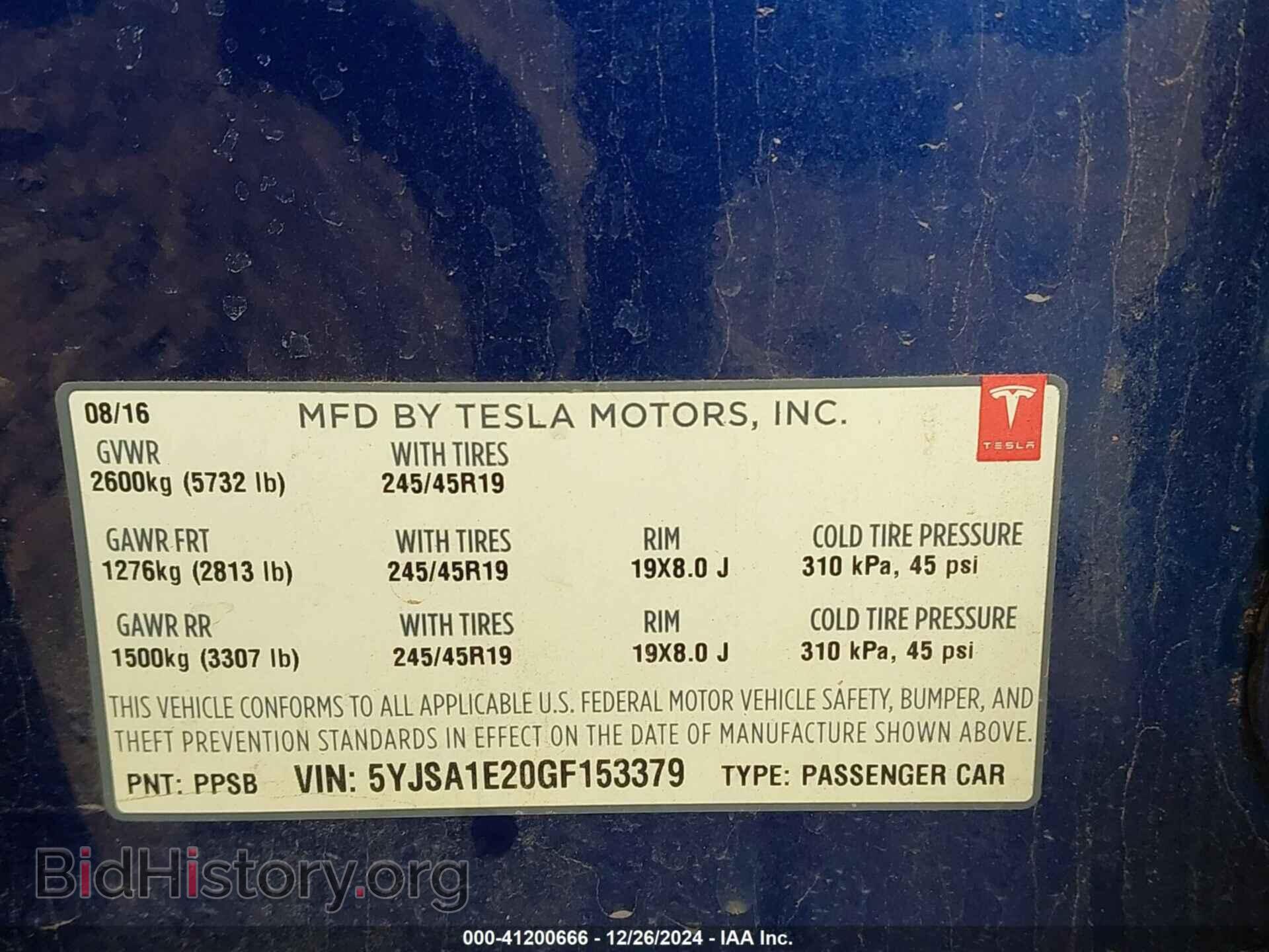 2016 TESLA MODEL S - VIN: 5YJSA1E20GF153379 - Фото 9