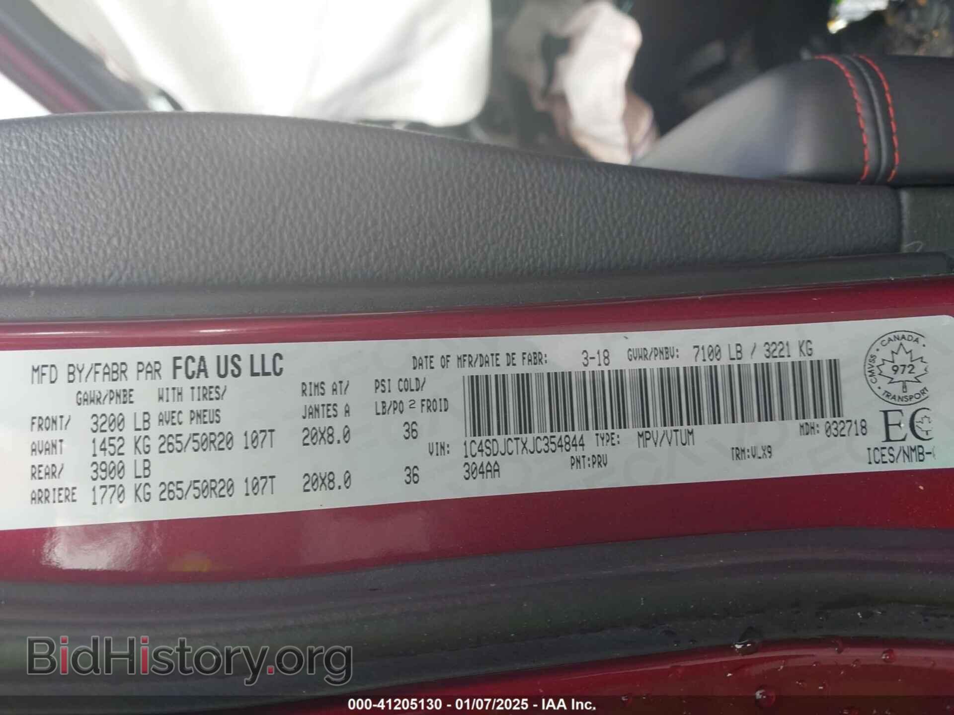 2018 DODGE DURANGO - VIN: 1C4SDJCTXJC354844 - Photo 9