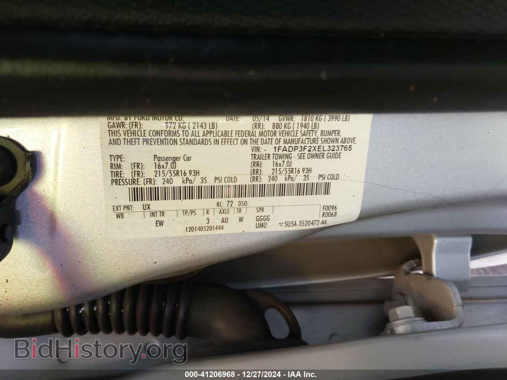 2014 FORD FOCUS - VIN: 1FADP3F2XEL323765 - Фото 9
