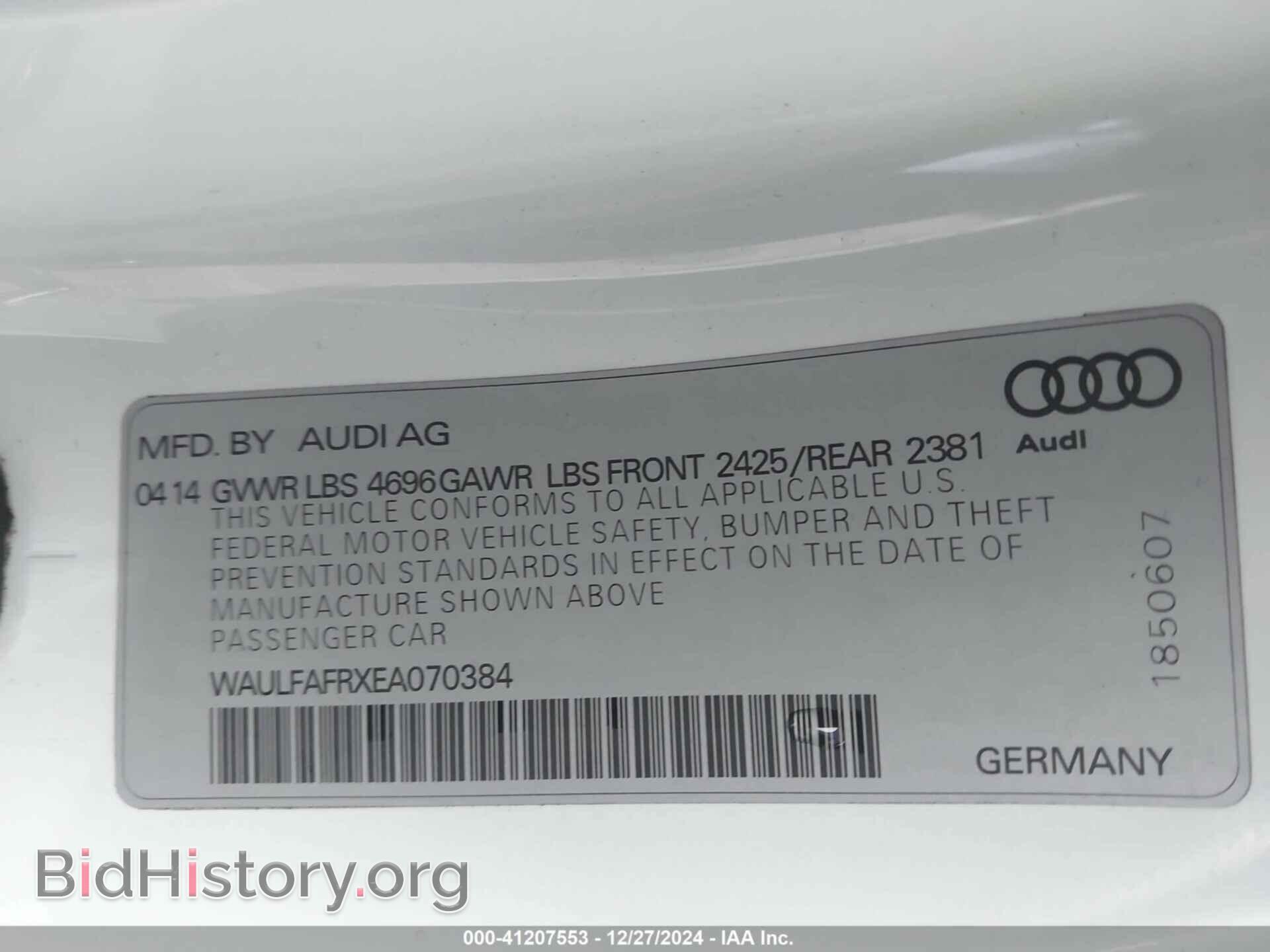2014 AUDI A5 - VIN: WAULFAFRXEA070384 - Photo 9