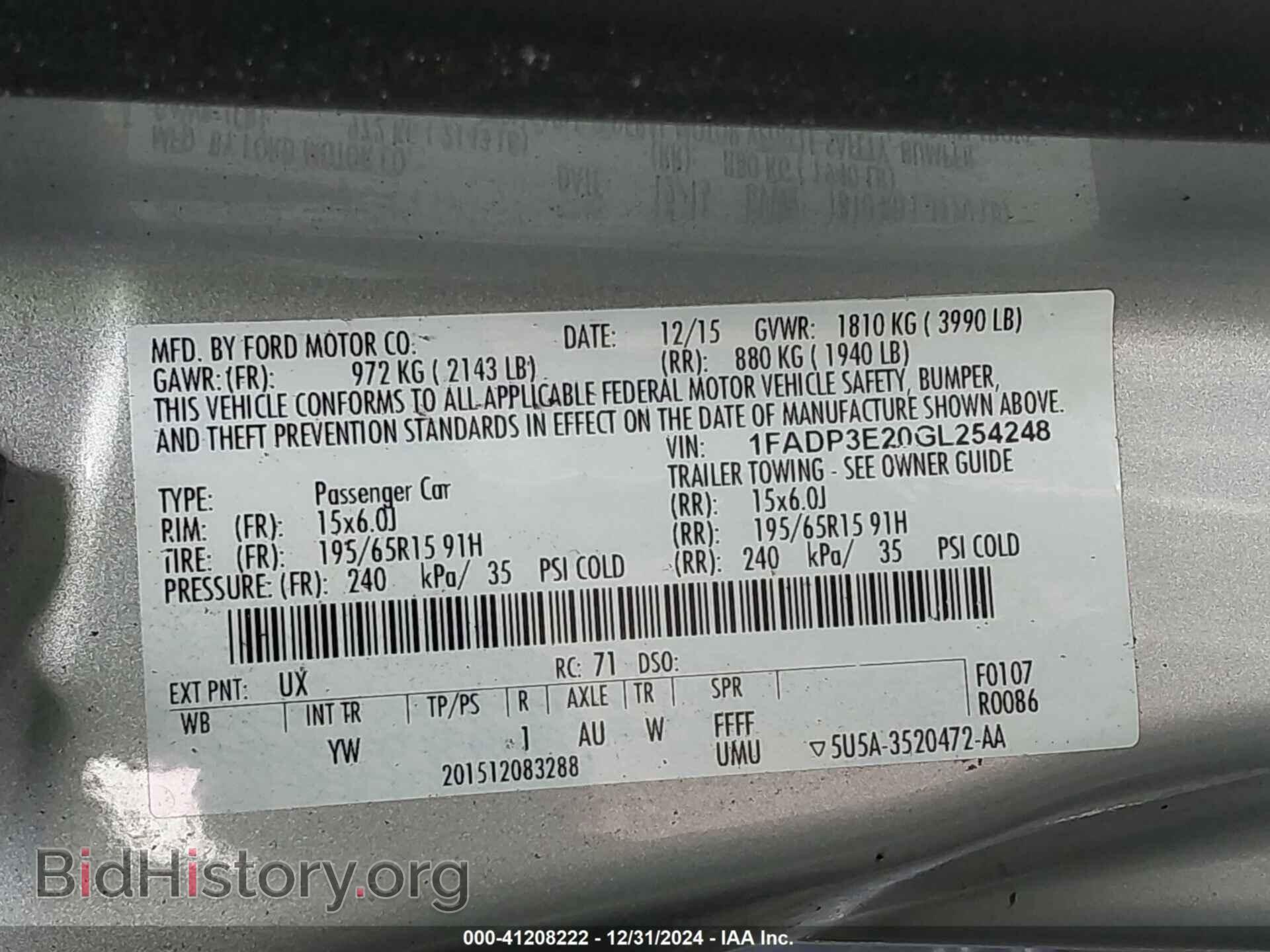 2016 FORD FOCUS - VIN: 1FADP3E20GL254248 - Photo 9