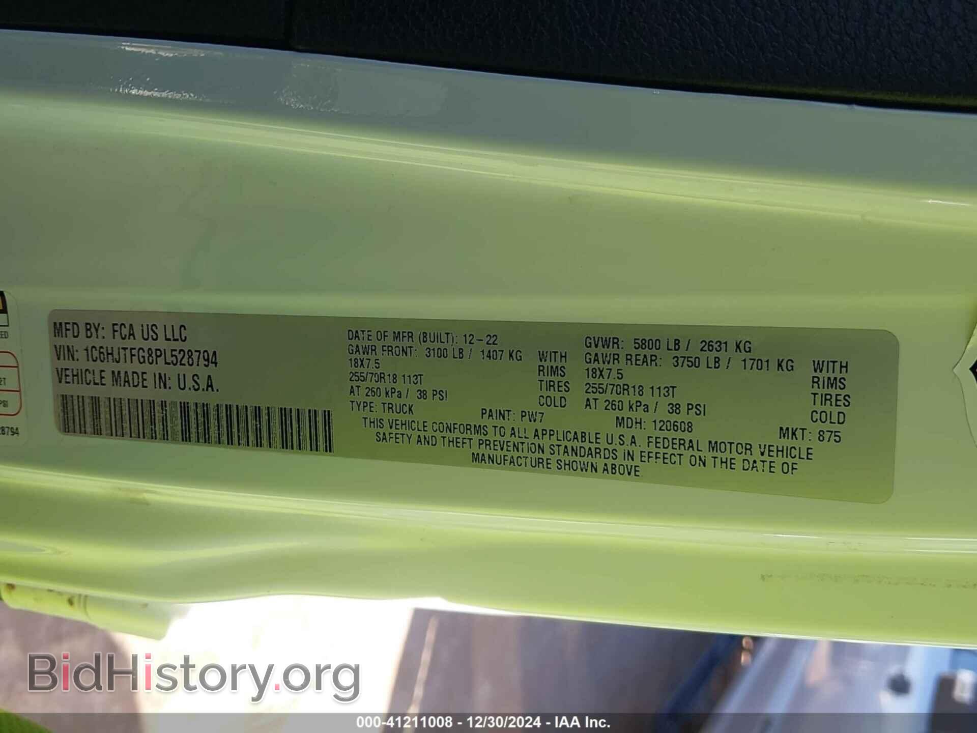 2023 JEEP GLADIATOR - VIN: 1C6HJTFG8PL528794 - Фото 9