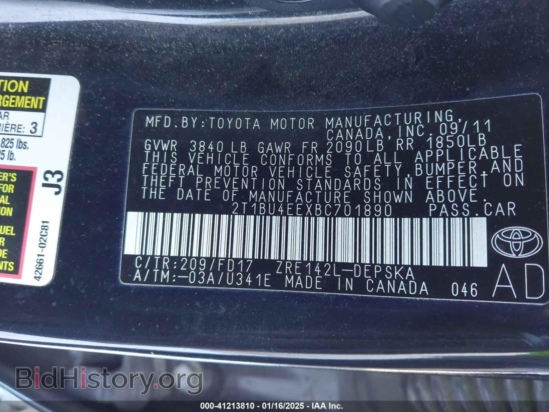 2011 TOYOTA COROLLA - VIN: 2T1BU4EEXBC701890 - Photo 9