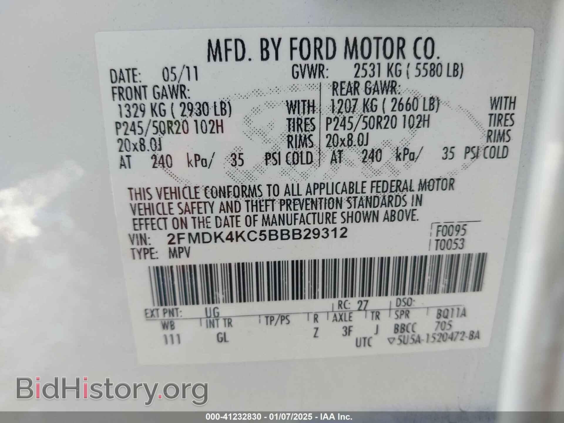 2011 FORD EDGE - VIN: 2FMDK4KC5BBB29312 - Photo 9