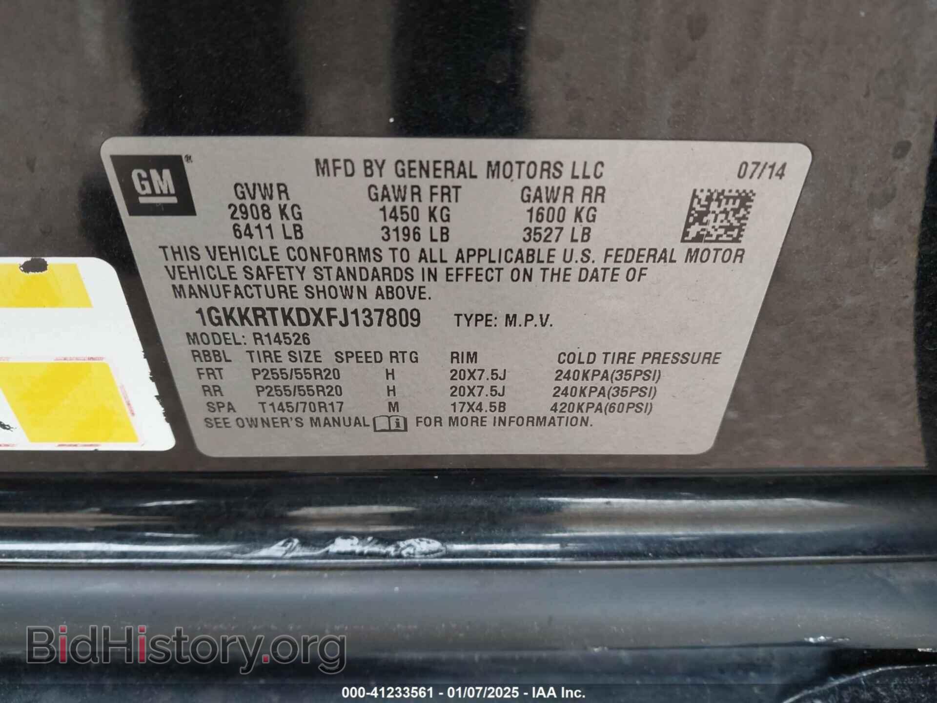 2015 GMC ACADIA - VIN: 1GKKRTKDXFJ137809 - Фото 9
