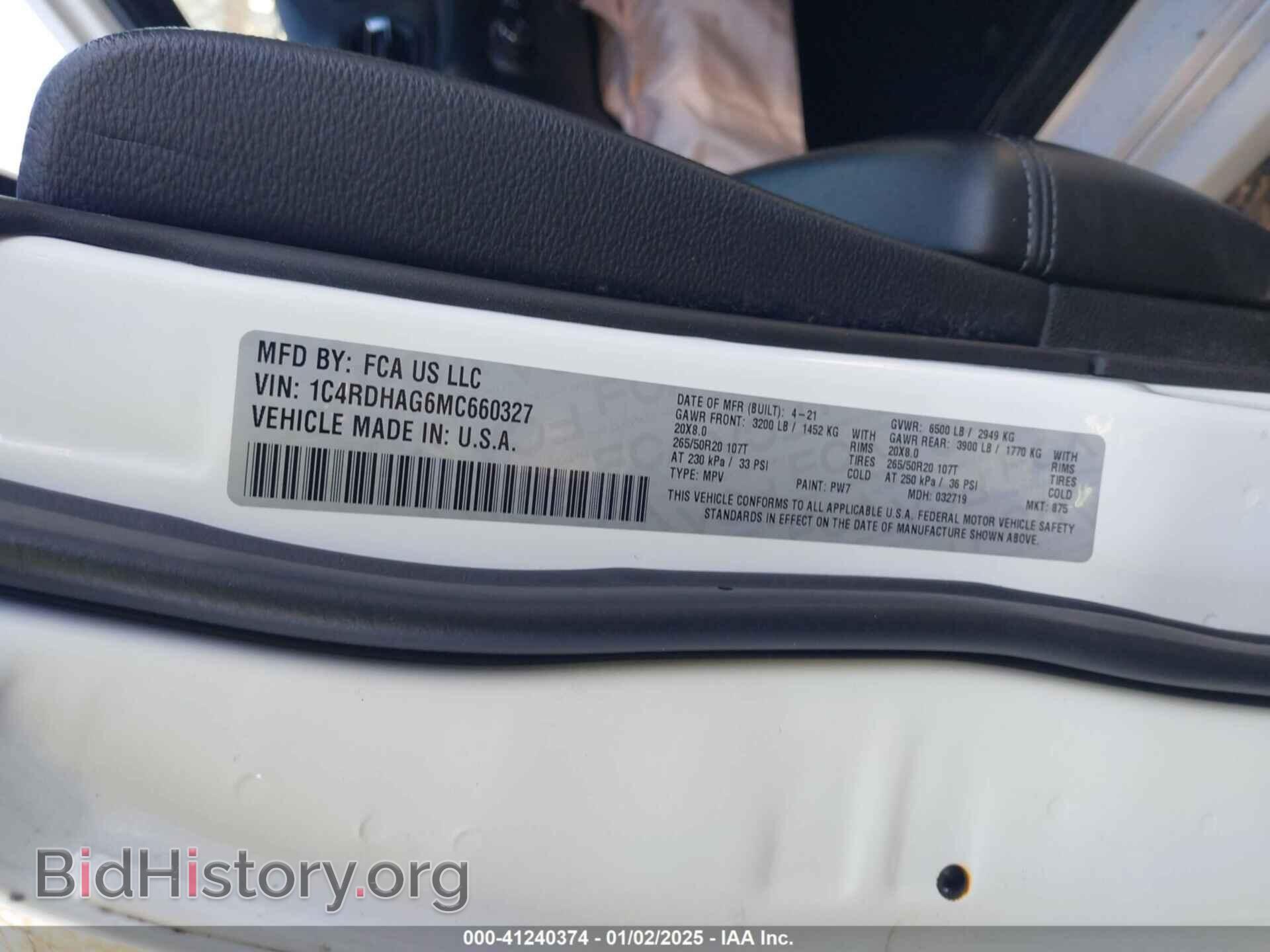 2021 DODGE DURANGO - VIN: 1C4RDHAG6MC660327 - Фото 9
