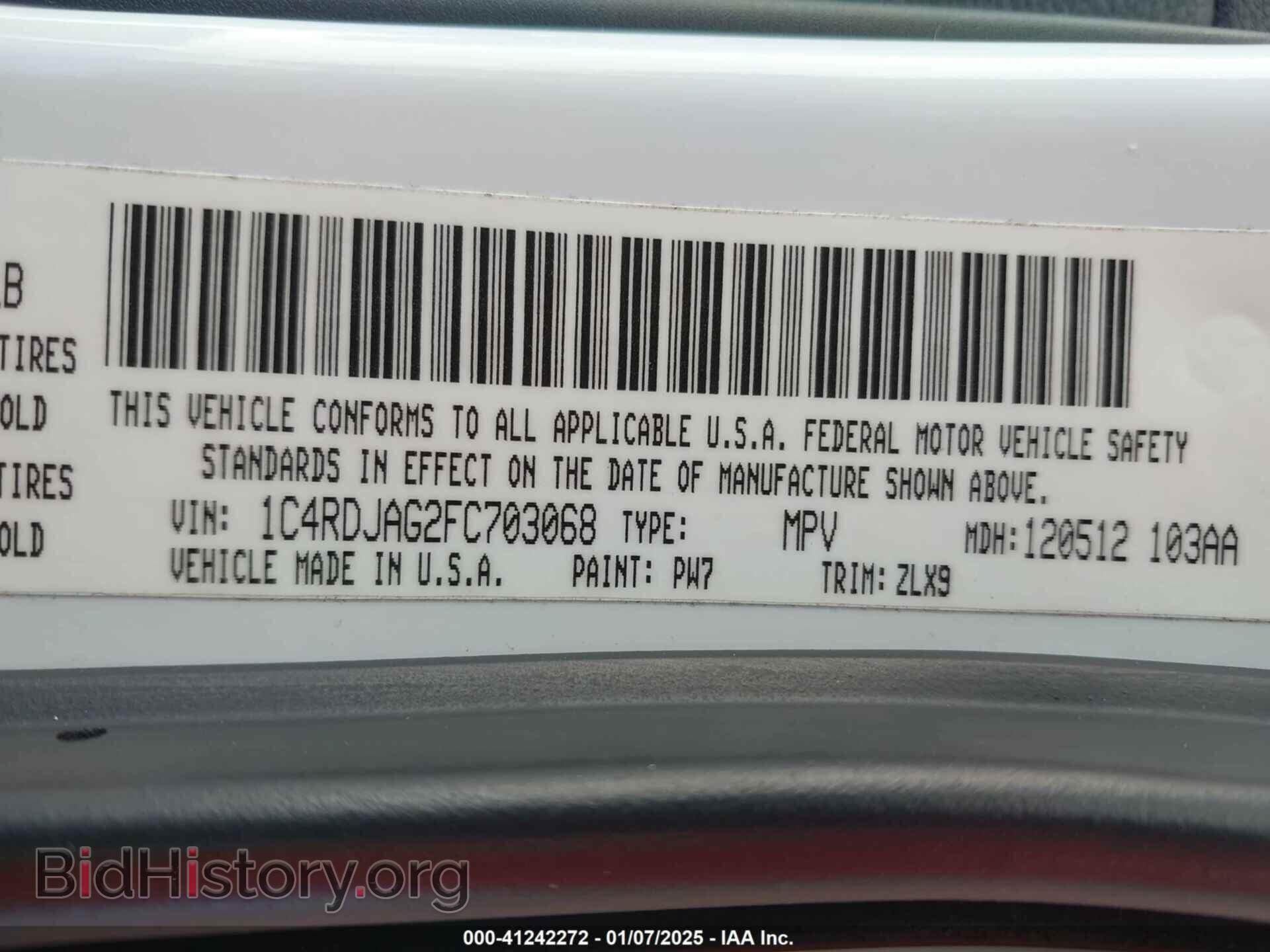 2015 DODGE DURANGO - VIN: 1C4RDJAG2FC703068 - Фото 9
