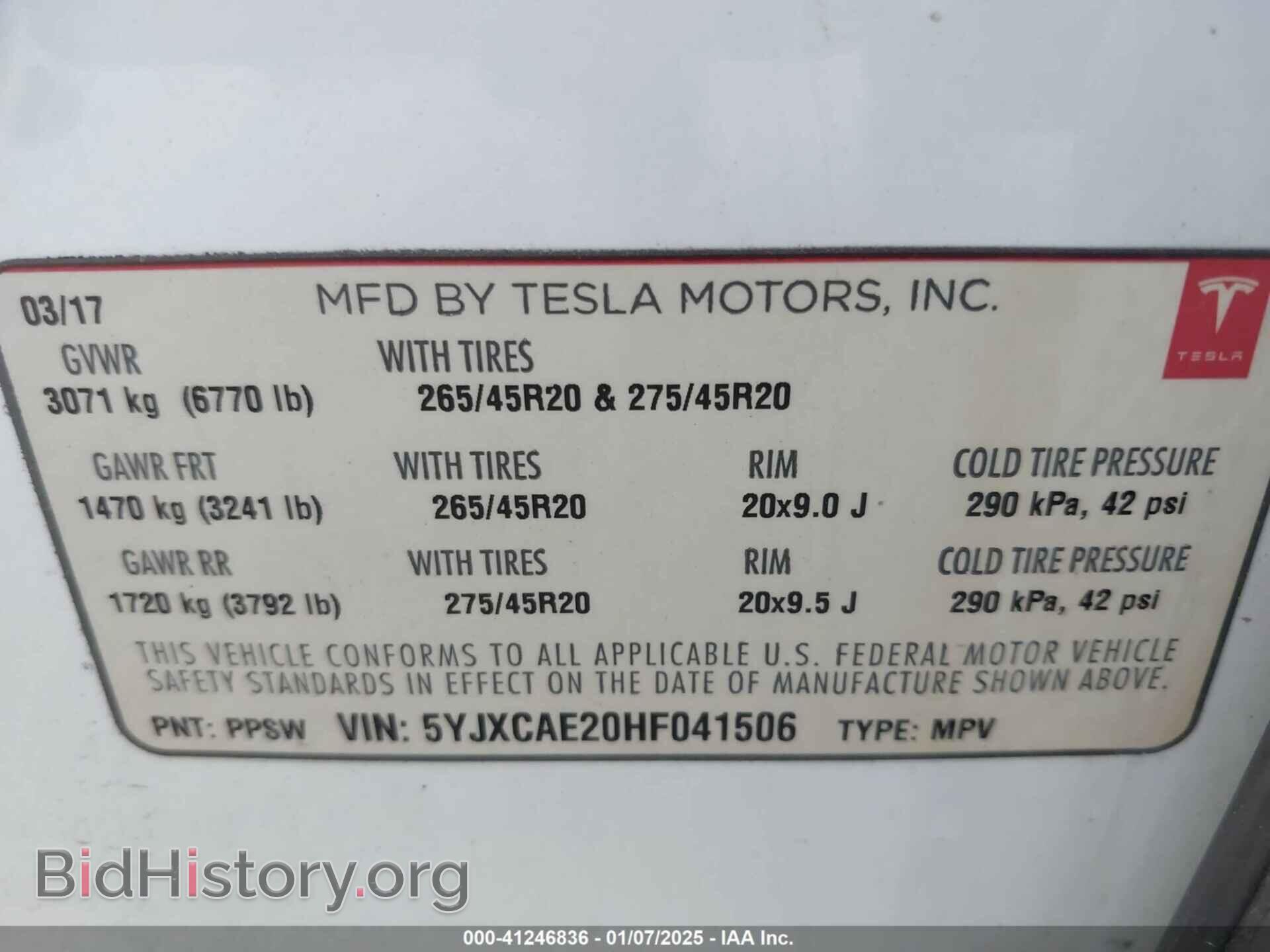 2017 TESLA MODEL X - VIN: 5YJXCAE20HF041506 - Photo 9